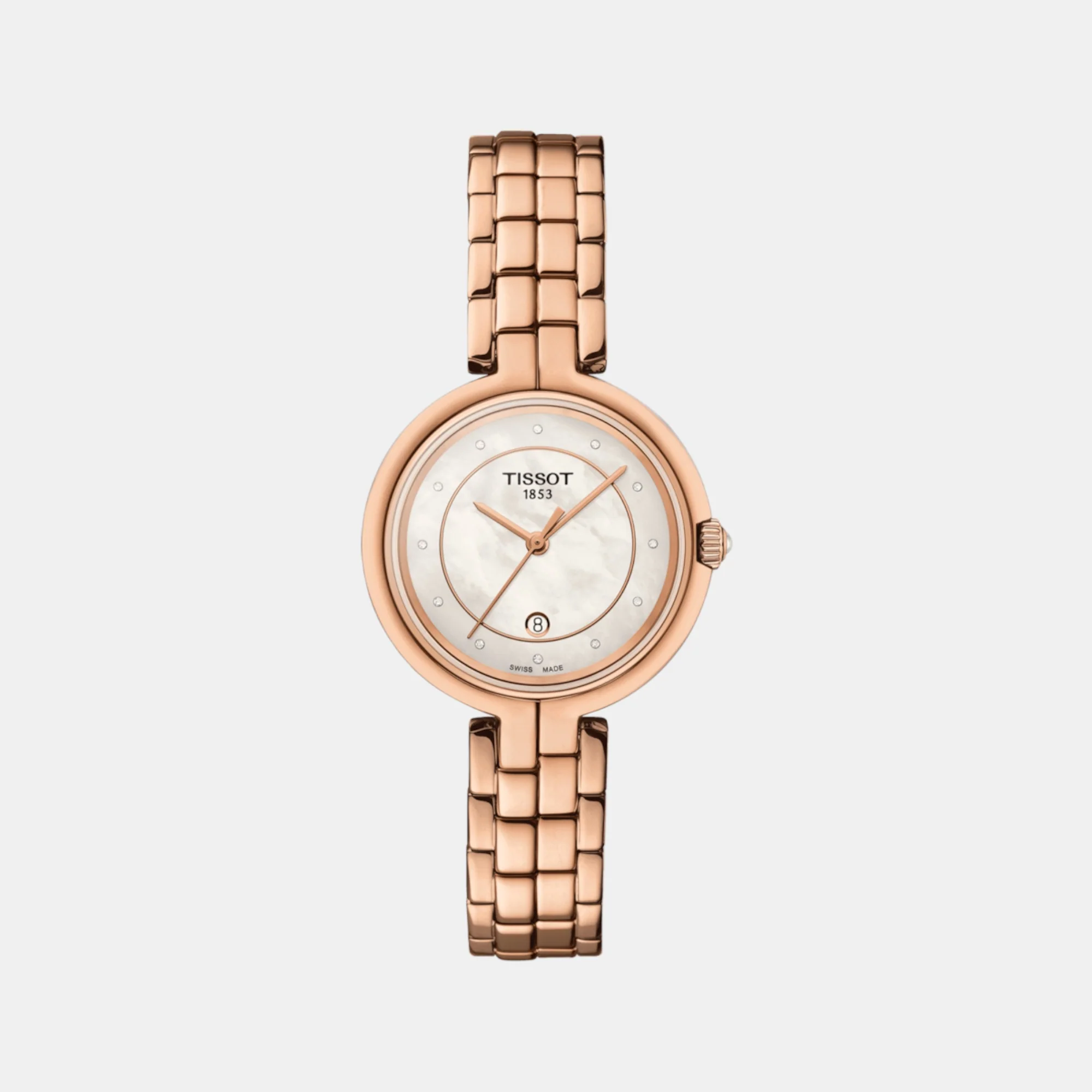 Flamingo Women Quartz White Mother Of Pearl Dial Analog Stainless Steel Watch T0942103311602 - Image 2