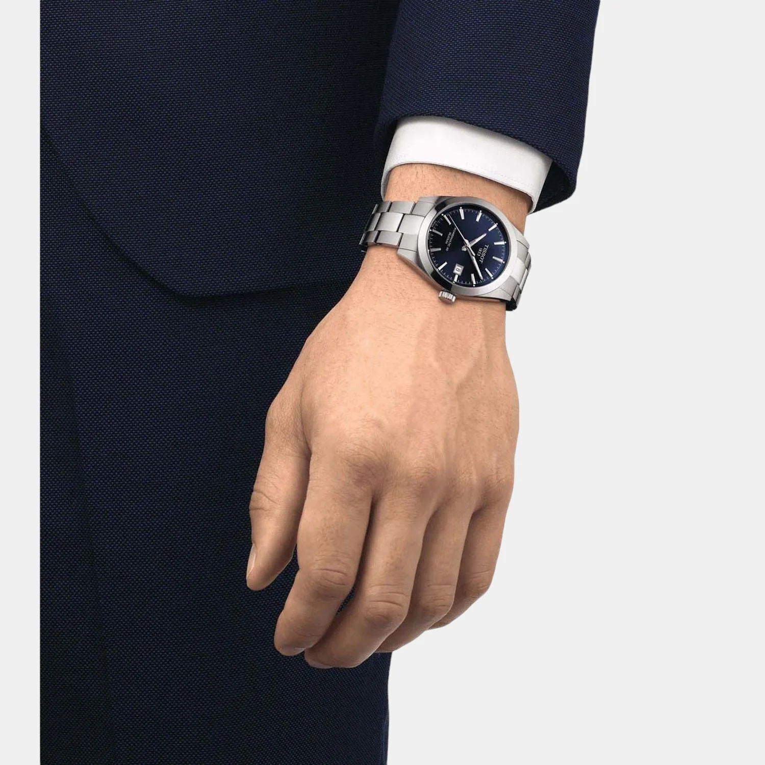 Gentleman Men Automatic Blue Dial Analog Stainless Steel Watch T1274071104100 - Image 5