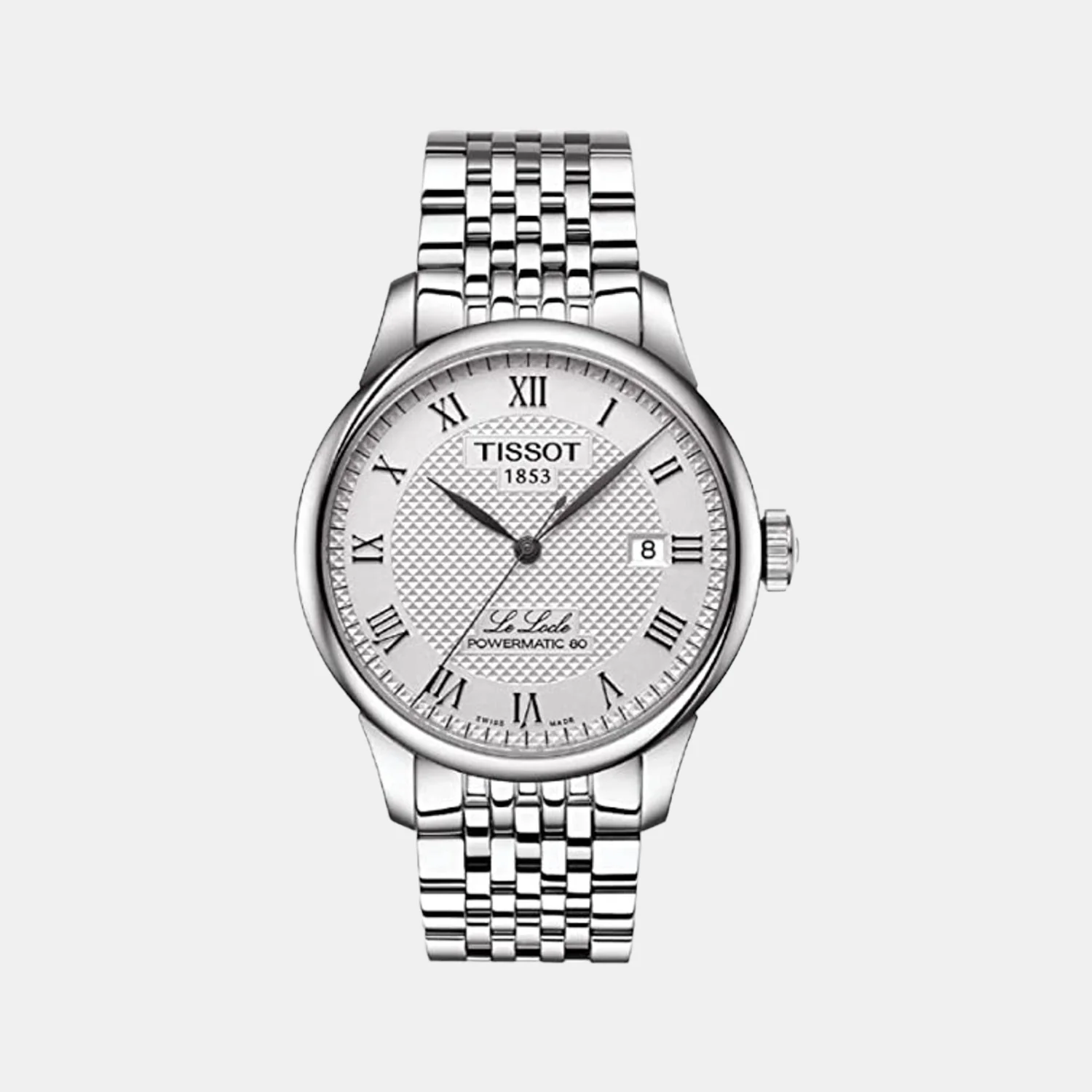 Le Locle Men Automatic Silver Dial Analog Stainless Steel Watch T0064071103300