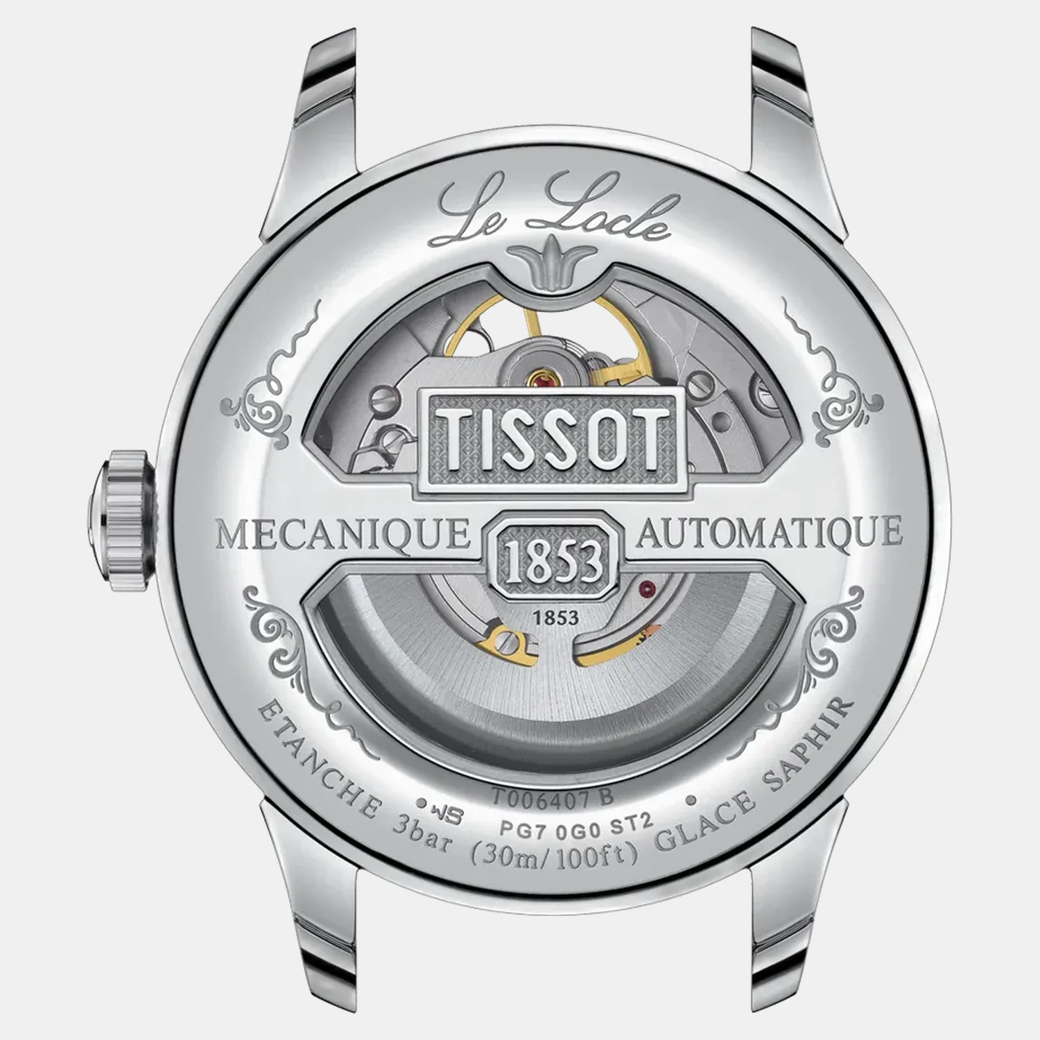 Le Locle Men Automatic Silver Dial Analog Leather Watch T0064071603301 - Image 4