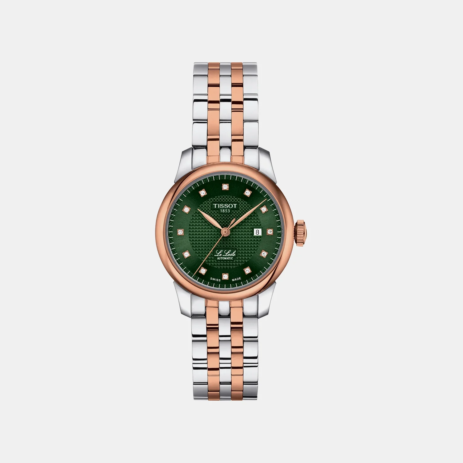 Men Automatic Green Dial Analog Stainless Steel Watch T0062072209600