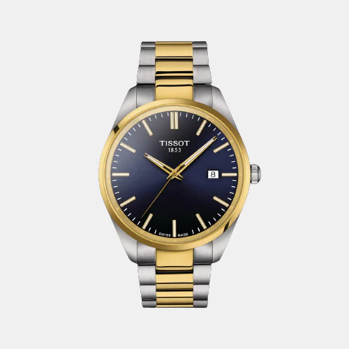 PR 100 Men Quartz Blue Dial Analog Stainless Steel Watch T1504102204100
