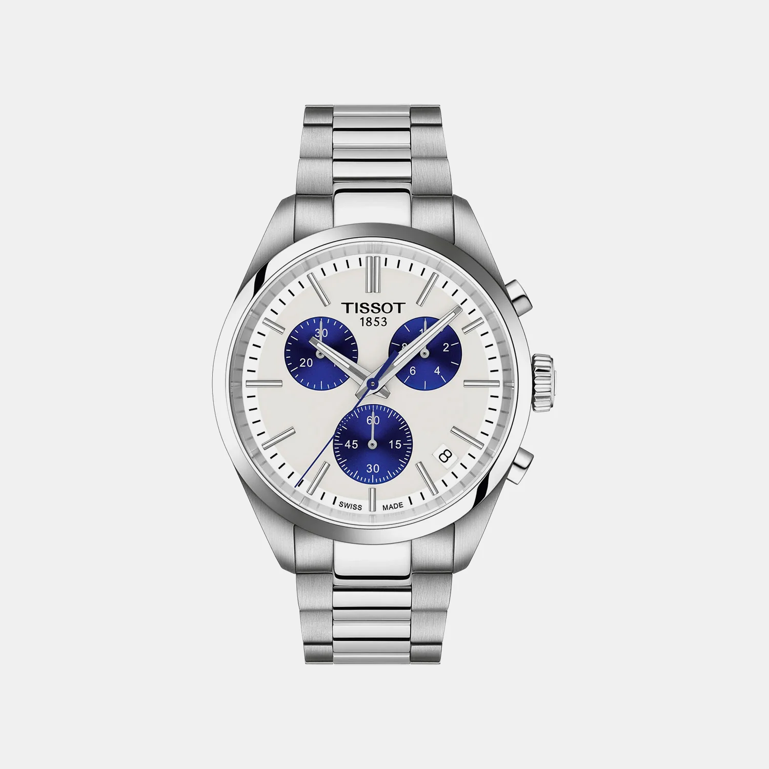 PR 100 Men Quartz Dual Tone Dial Chronograph Stainless Steel Watch T1504171101100