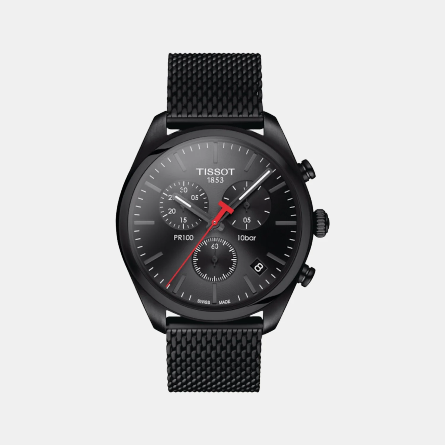 PR 100 Men Quartzz Black Dial Chronograph Stainless Steel Watch T1014173305100 - Image 2