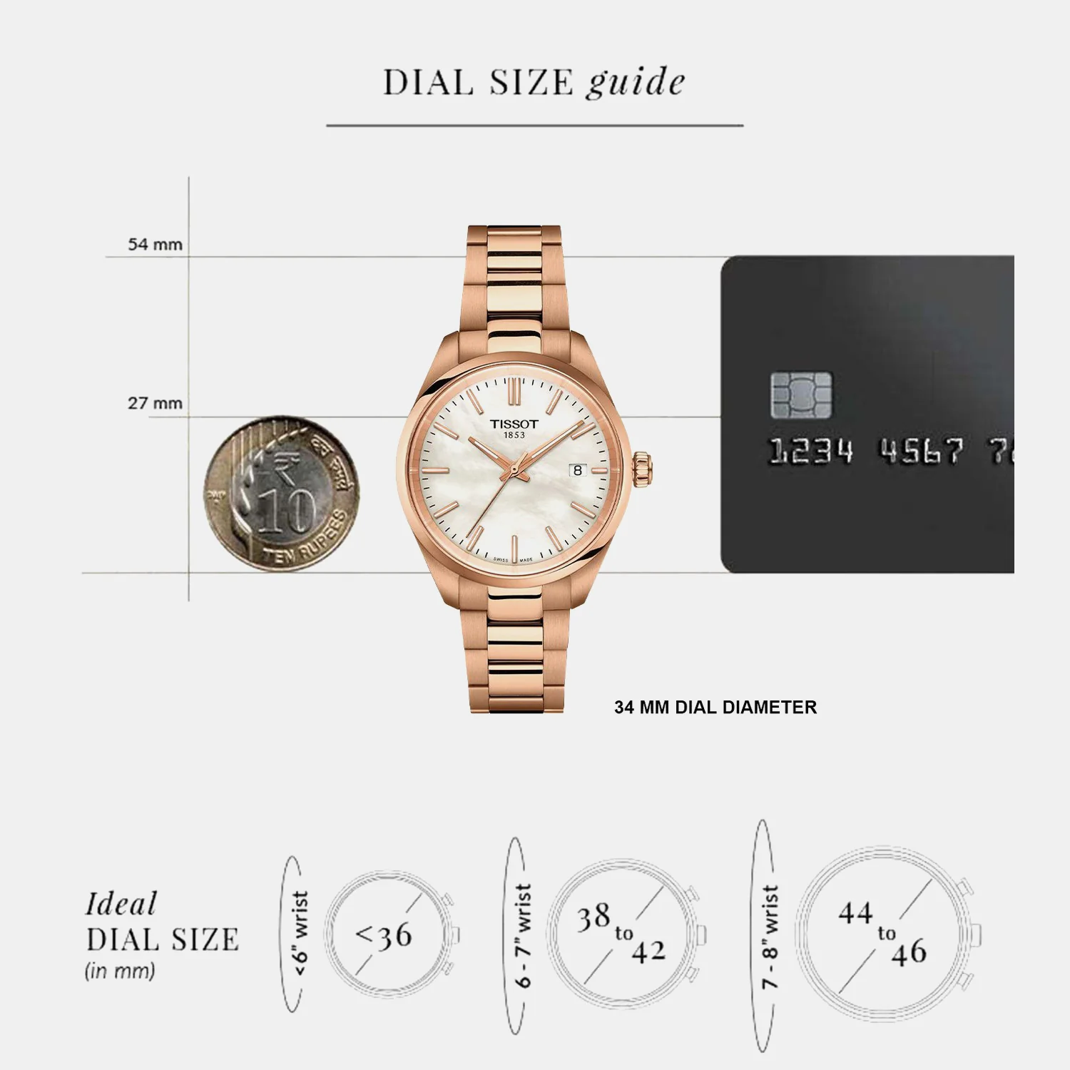 PR 100 Unisex Quartz White Mother Of Pearl Dial Analog Steel Watch T1502103311100 - Image 6