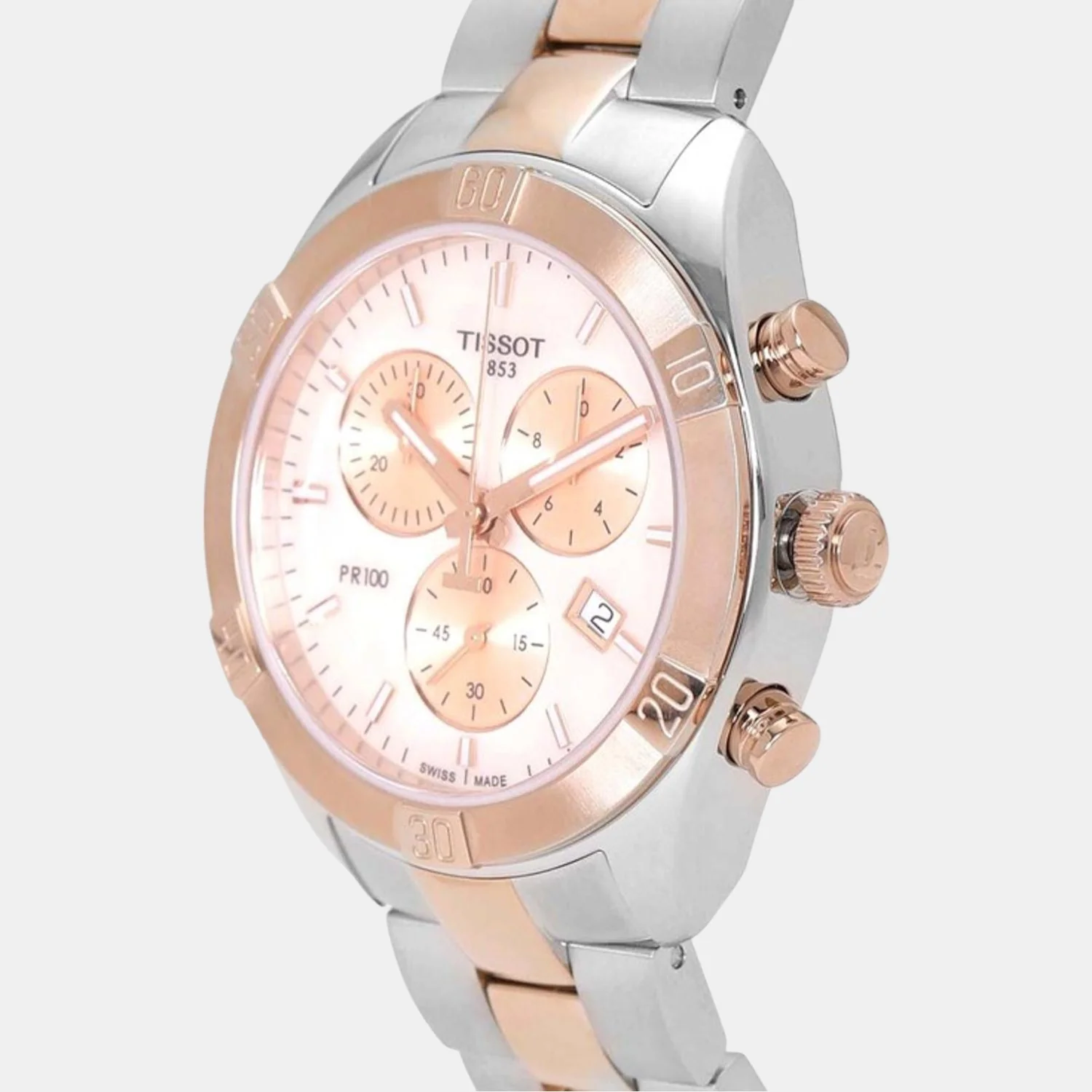 PR 100 Women Quartz Mother Of Pearl Dial Chronograph Stainless Steel Watch T1019172215100 - Image 2