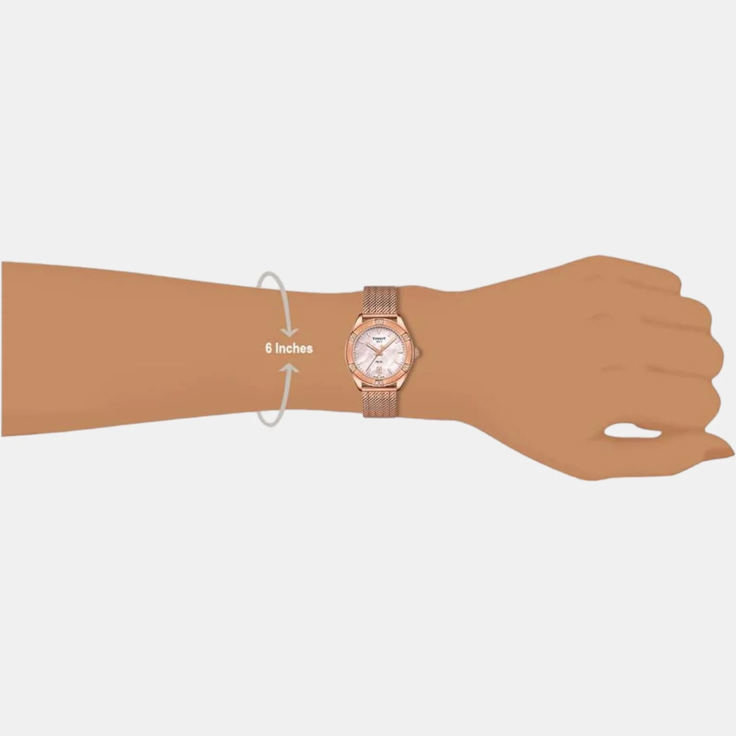 PR 100 Women Quartz Mother Of Pearl Dial Analog Mesh Watch T1019103315100 - Image 3