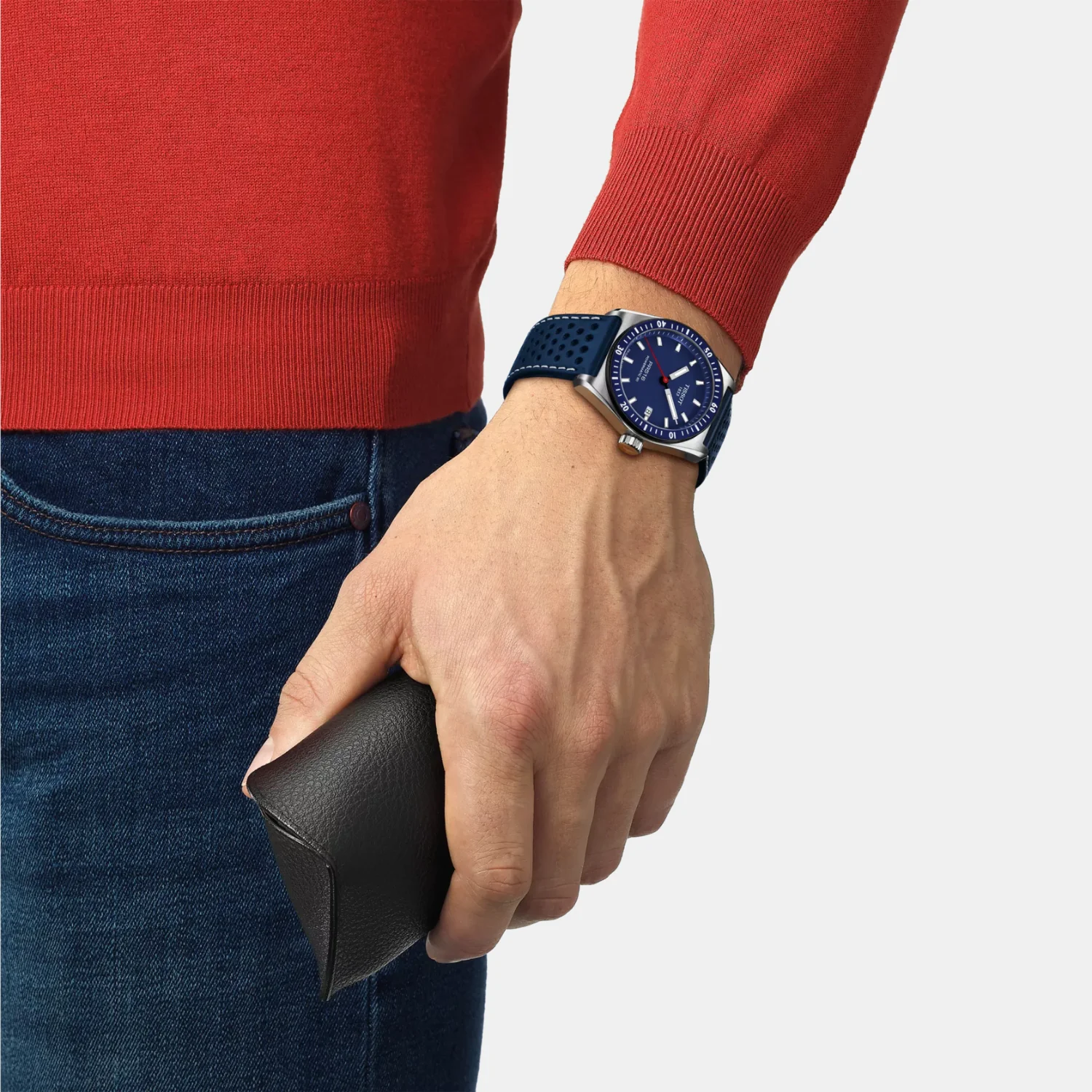 PR 516 Men Automatic Blue Dial Analog Leather Watch T1494071604100 - Image 5