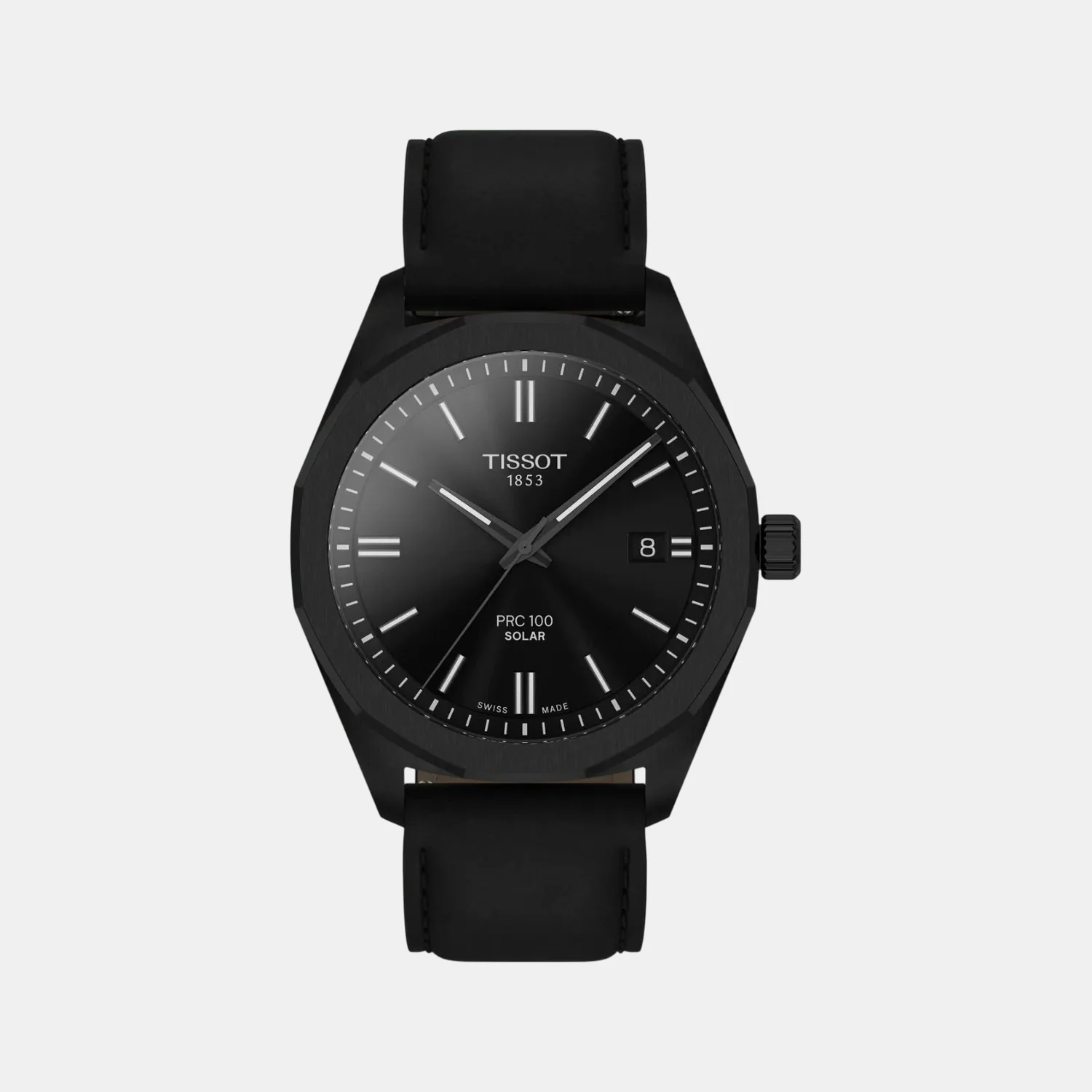 PRC 100 Solar Unisex Black Dial Analog Leather Watch T1514223605100
