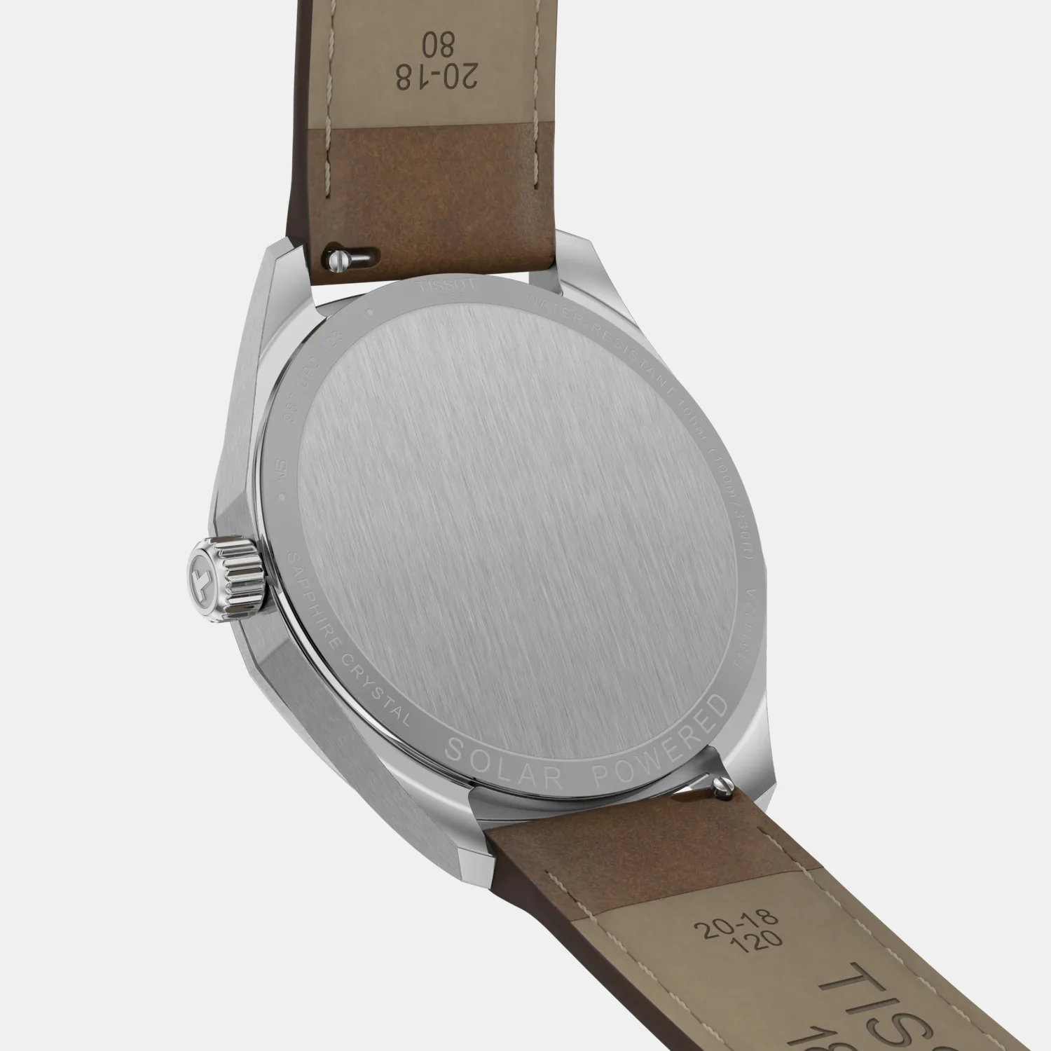 PRC 100 Solar Unisex Silver Dial Analog Leather Watch T1514221603100 - Image 5