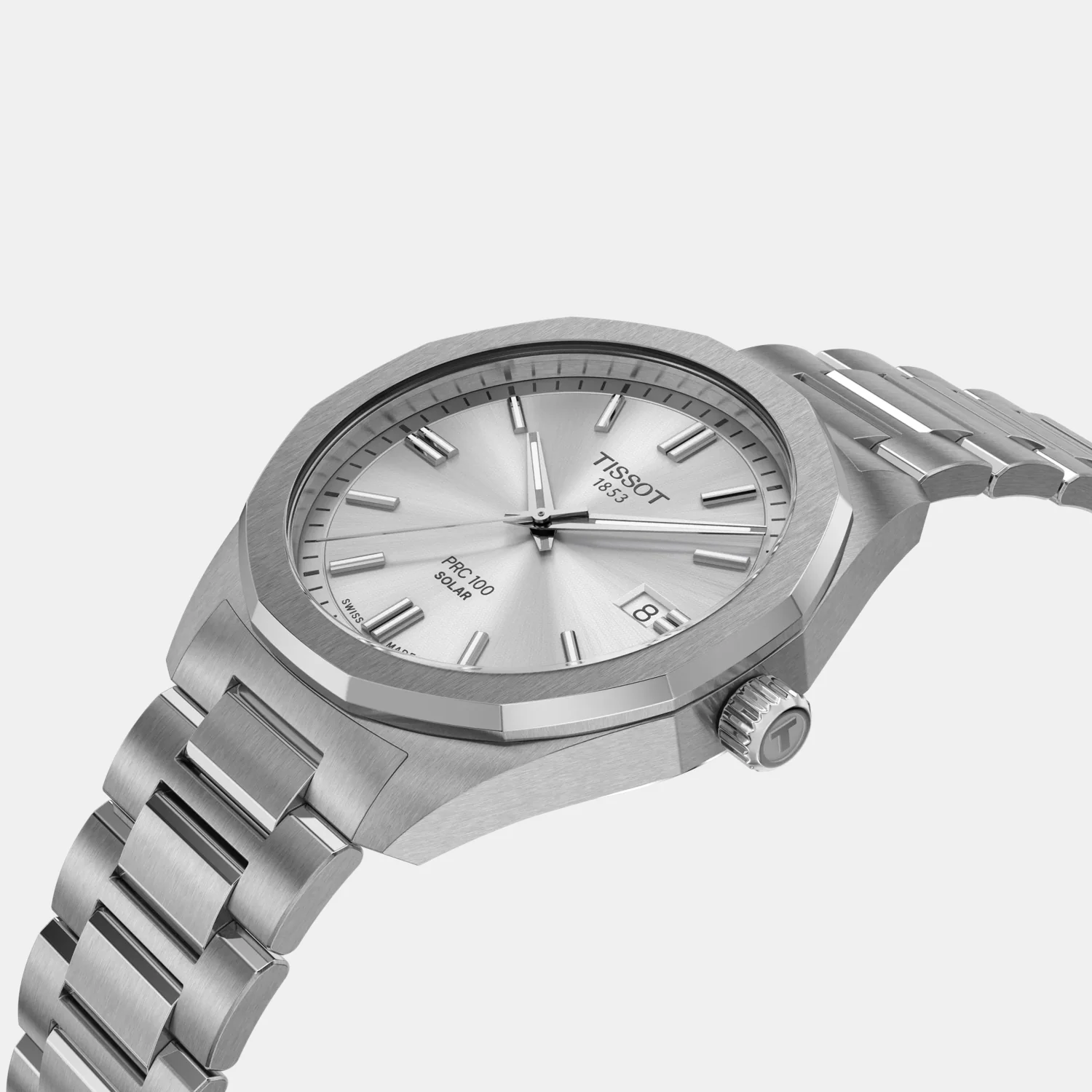 PRC 100 Solar Unisex Silver Dial Analog Stainless Steel Watch T1514221103100 - Image 2