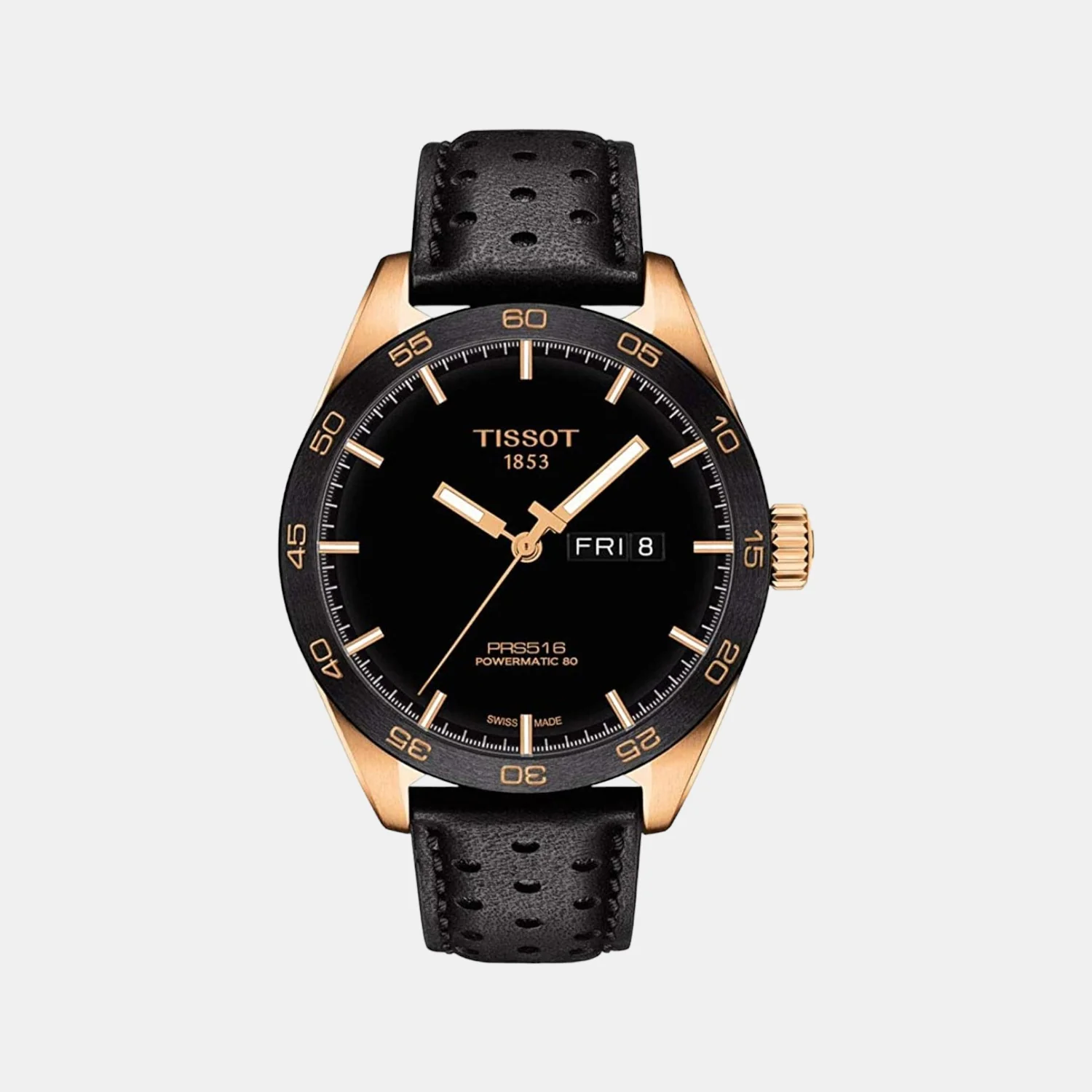 PRS 516 Men Automatic Black Dial Analog Leather Watch T1004303605101