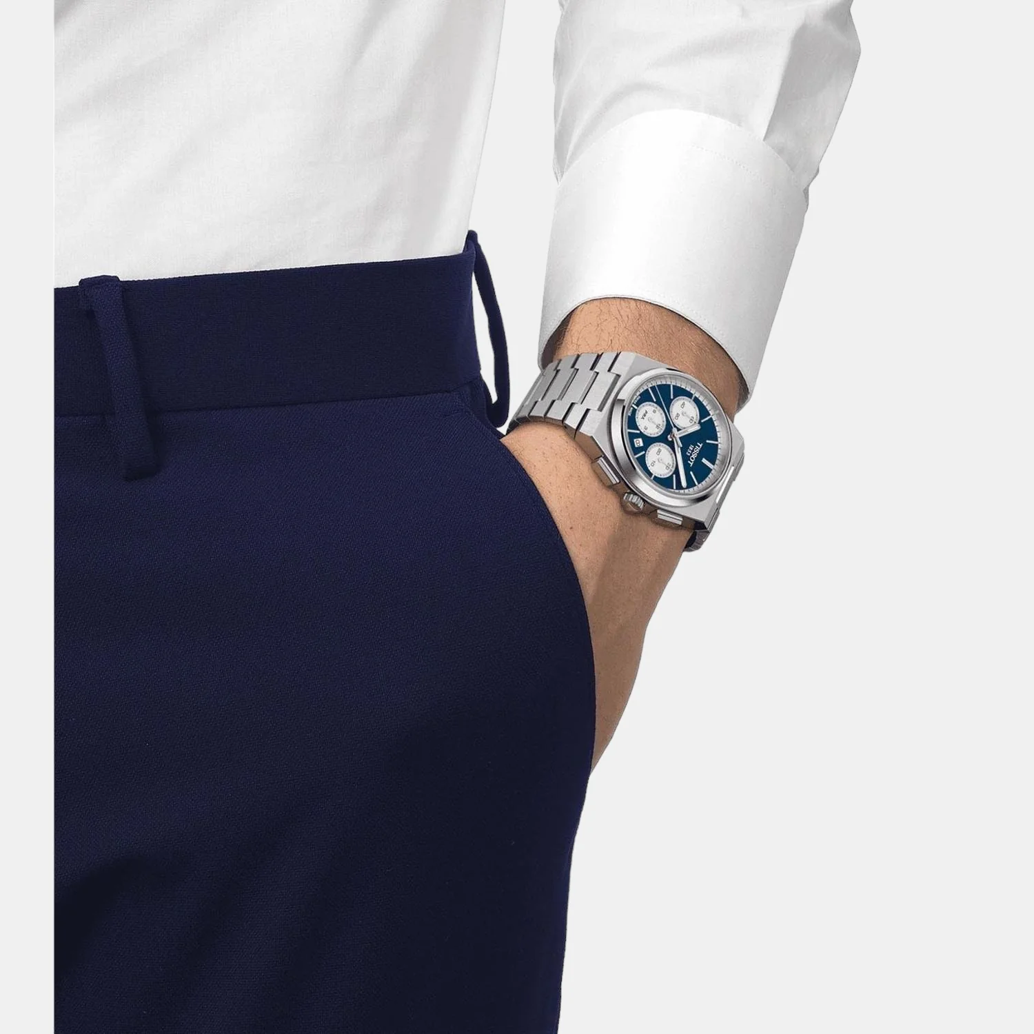 PRX Men Automatic Blue Dial Chronograph Stainless Steel Watch T1374271104100 - Image 4