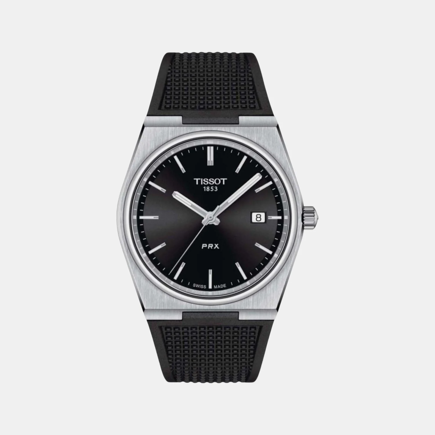 PRX Men Quartz Black Dial Analog Rubber Watch T1374101705100