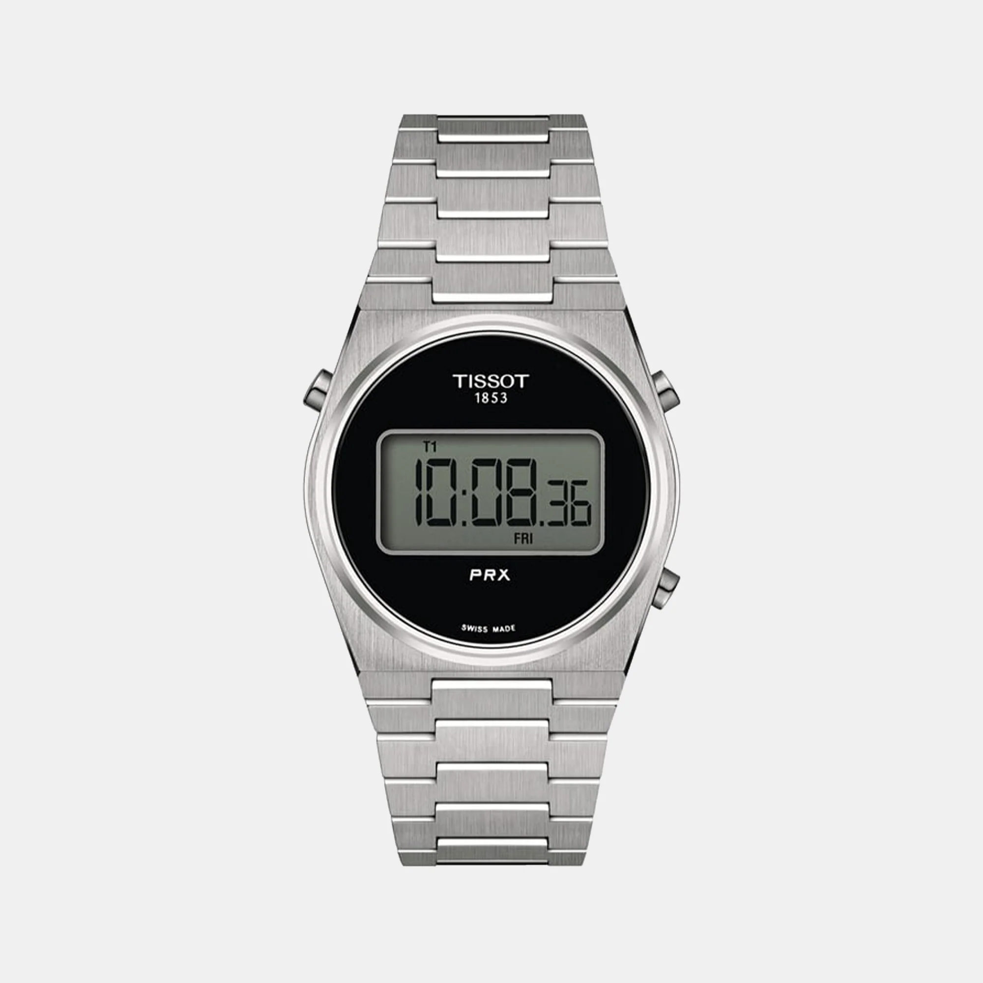 PRX Unisex Quartz Black Dial Digital Stainless Steel Watch T1372631105000