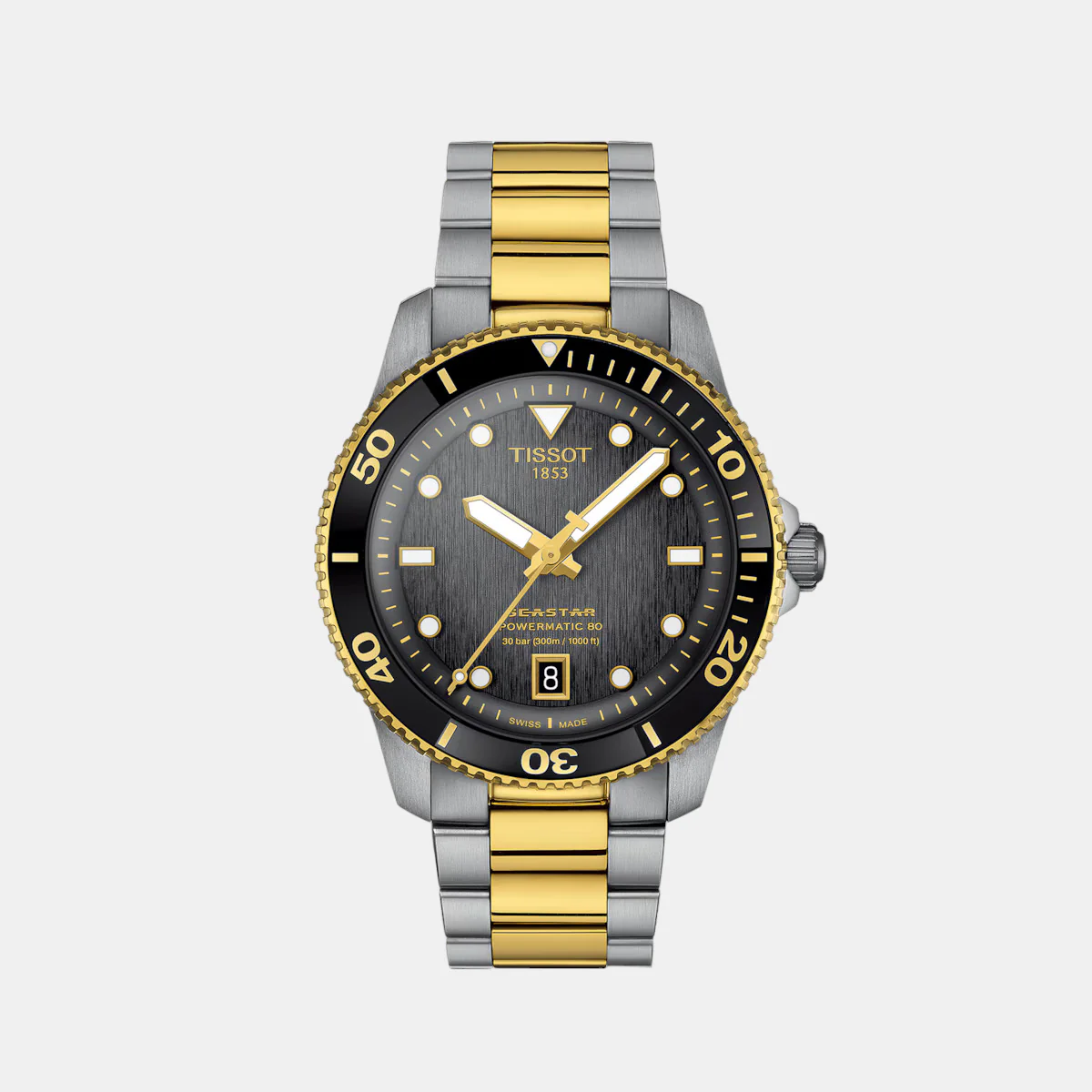 Seastar 1000 Men Automatic Graded Grey-Black Dial Analog Stainless Steel Watch T1208072205100