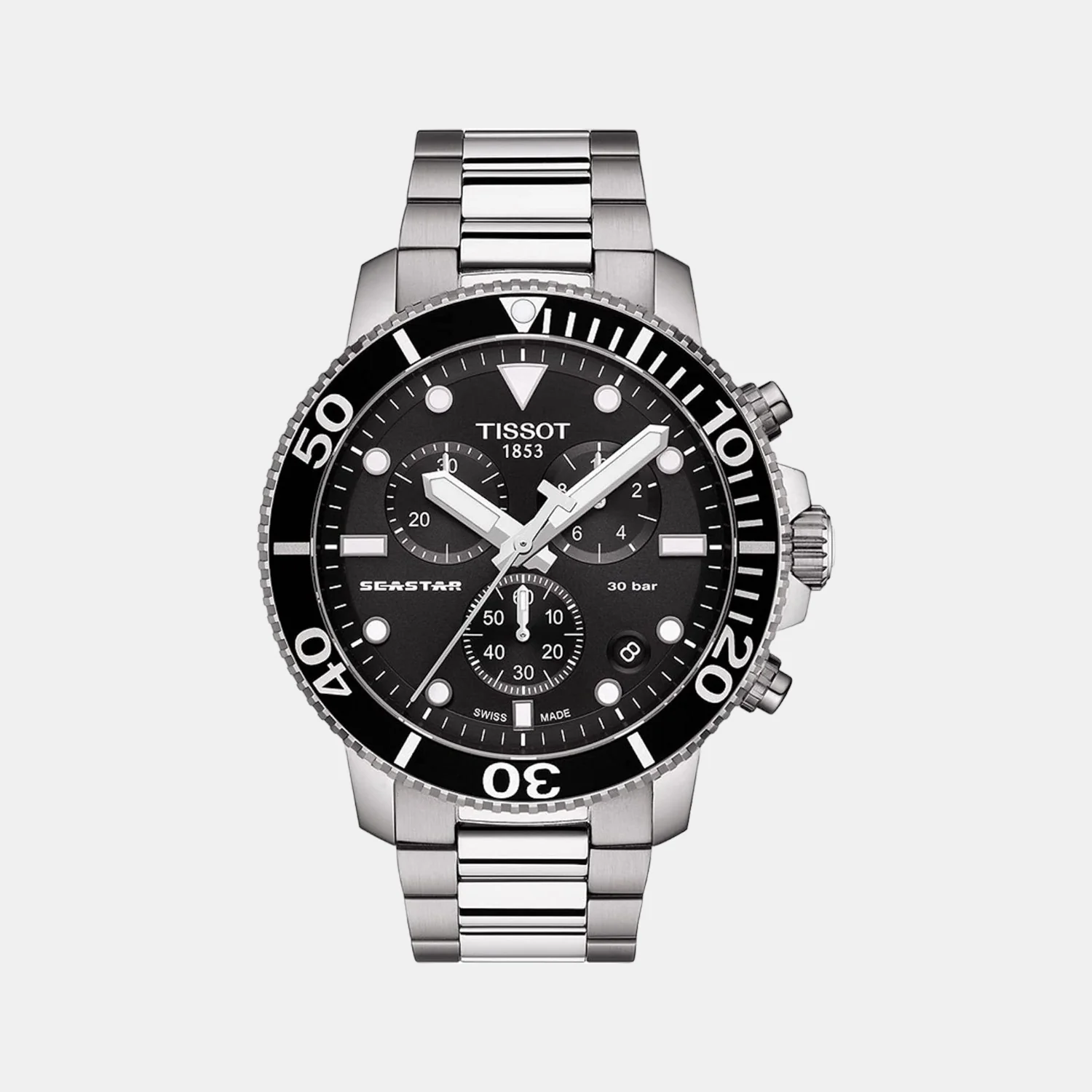 Seastar 1000 Men Quartz Black Dial Chronograph Stainless Steel Watch T1204171105100