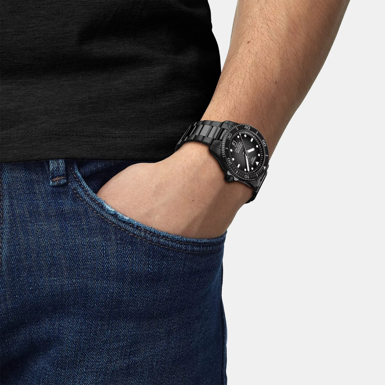 Seastar 1000 Powermatic 80 Men Automatic Graded Grey-Black Dial Analog Stainless Steel Watch T1208073305100 - Image 5