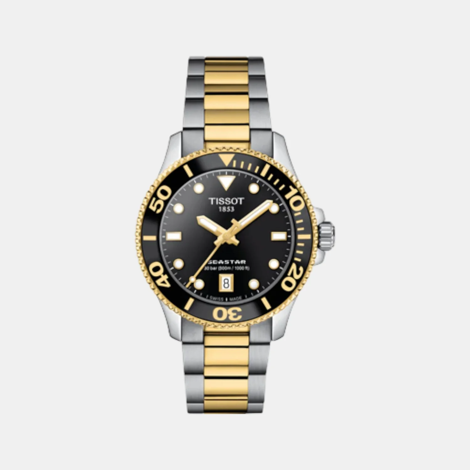 Seastar 1000 Unisex Quartz Black Dial Analog Stainless Steel Watch T1202102205100