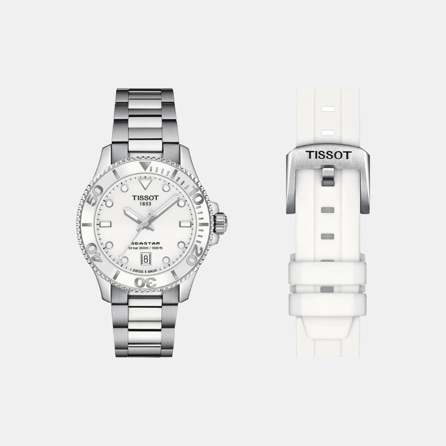 Seastar 1000 Unisex Quartz White Dial Analog Watch T1202101101100 - Image 3