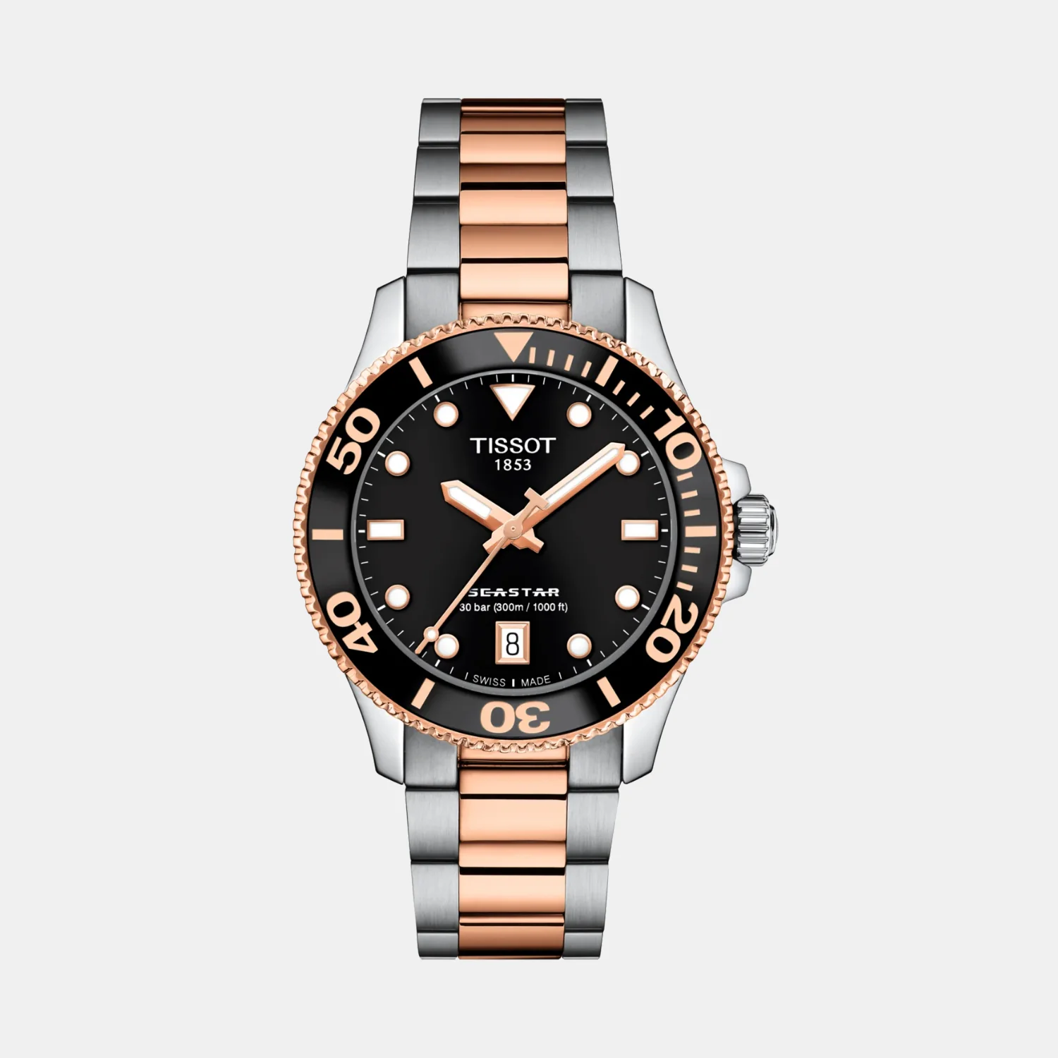 Seastar 1000 Women Quartz Black Dial Analog Stainless Steel T1202102205101
