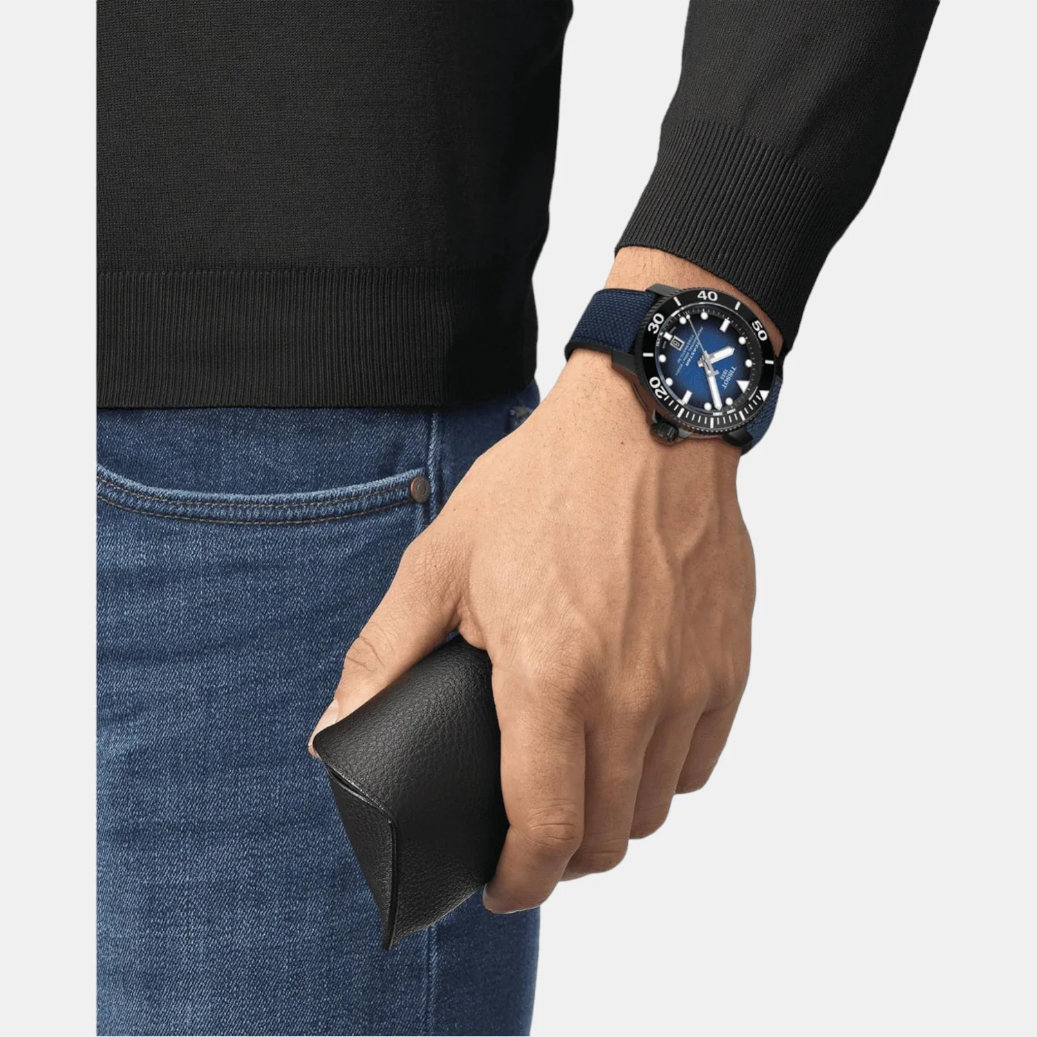 Seastar 2000 Men Automatic Dual Tone Dial Analog Fabric Watch T1206073704100 - Image 4