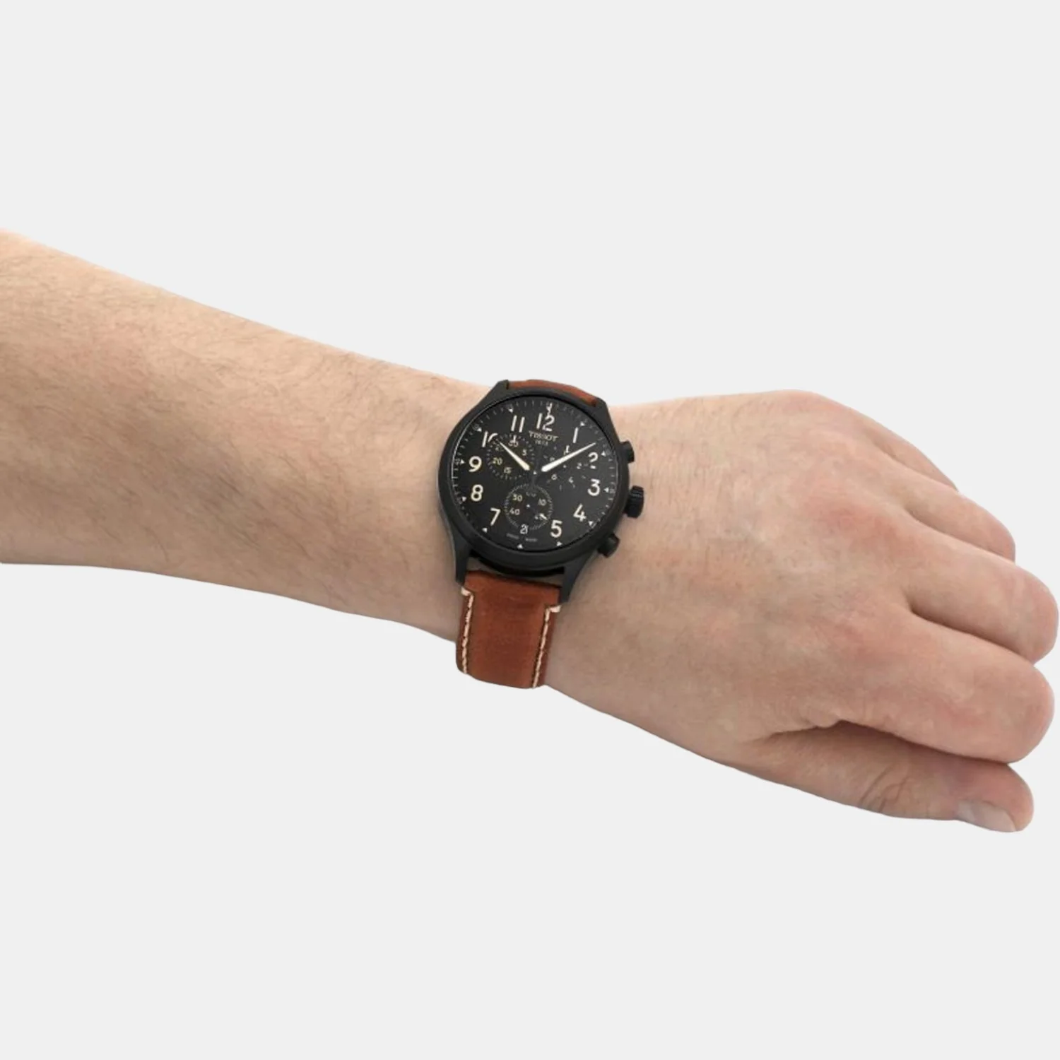 Tissot XL Men Quartz Black Dial Analog Leather Watch T1166173605203 - Image 5