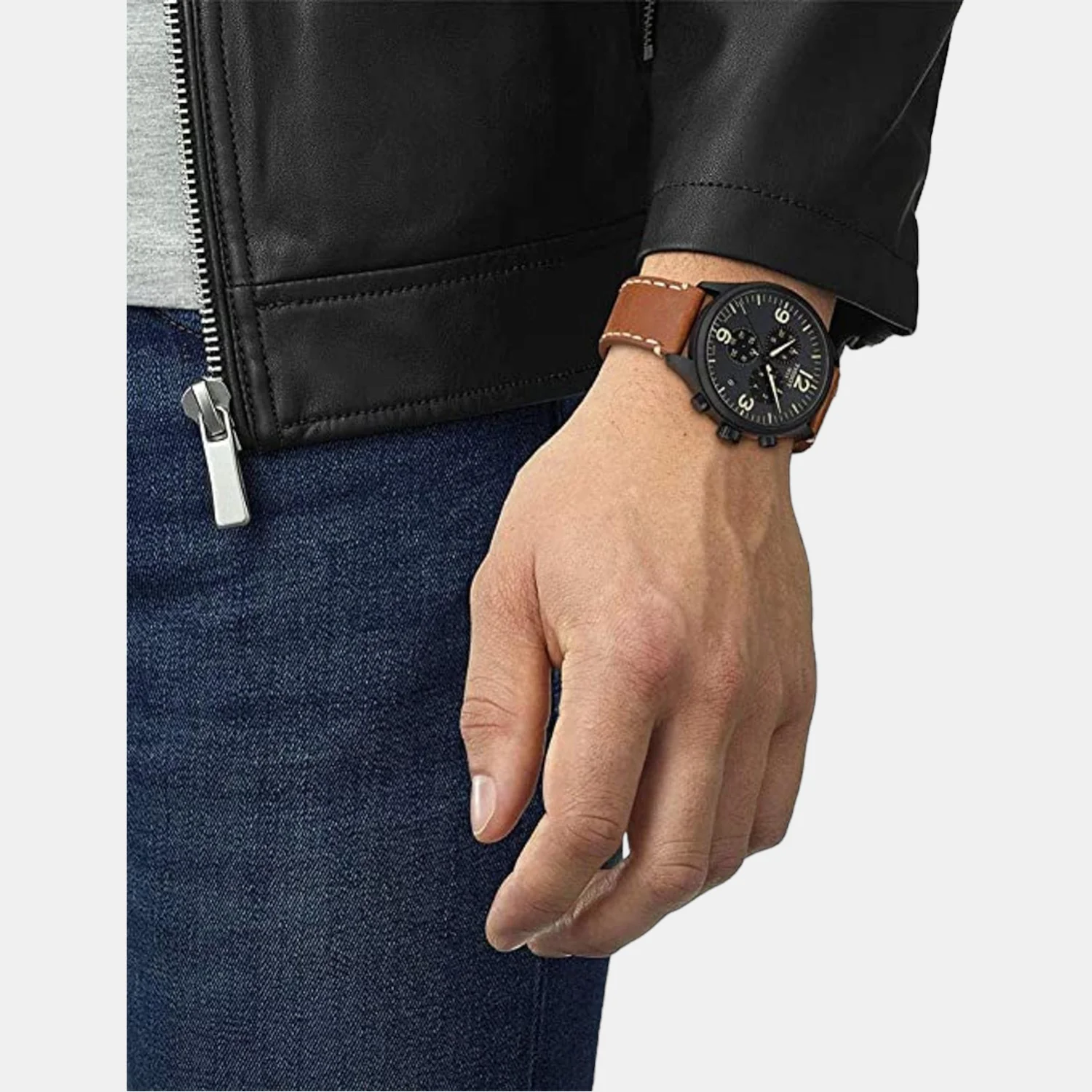 Chrono Xl Men Leather Watch T1166173605700 - Image 2