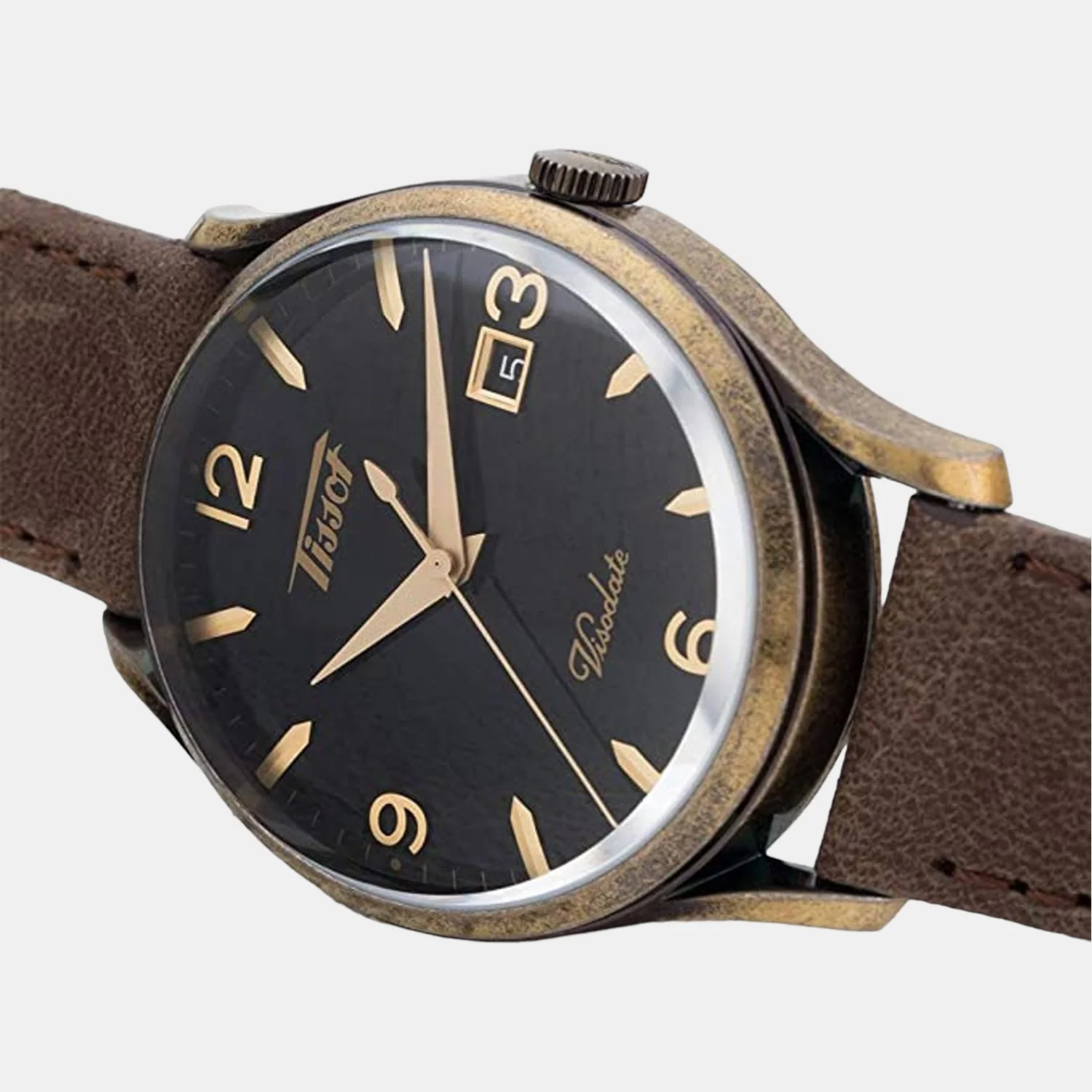 Heritage Visodate Men Analog Leather Watch T1184103605700 - Image 3