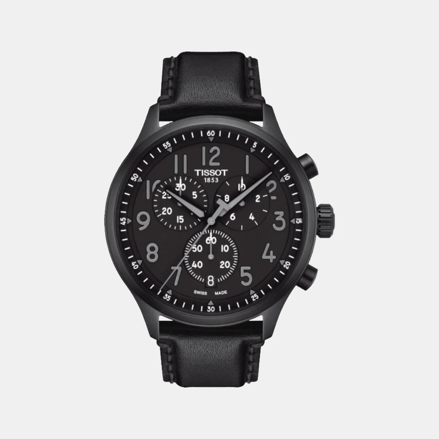 Tissot XL Men Quartz Black Dial Chronograph Leather Watch T1166173605200