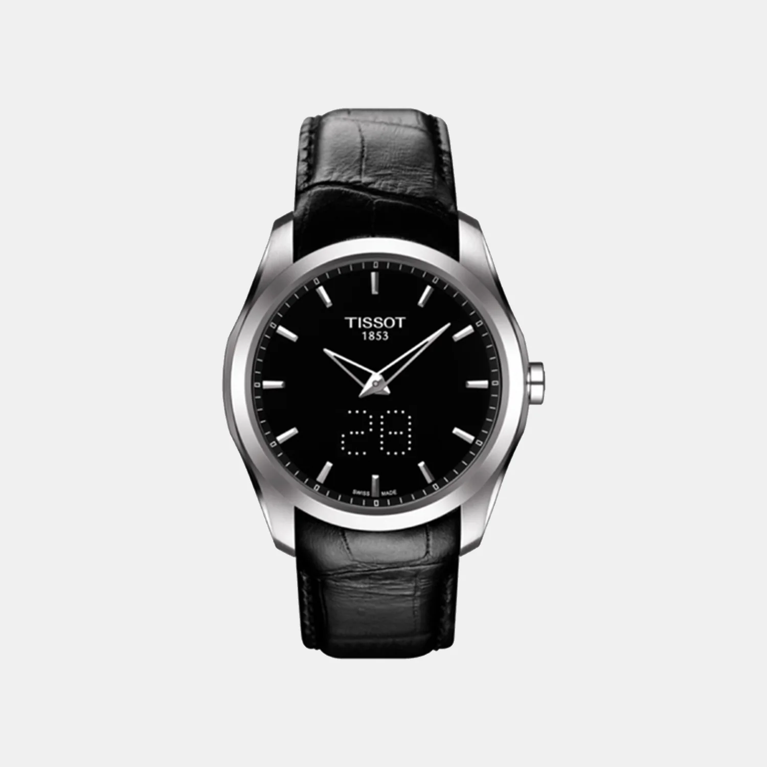Couturier Men Quartz Black Dial Analog Leather Watch T0354461605101