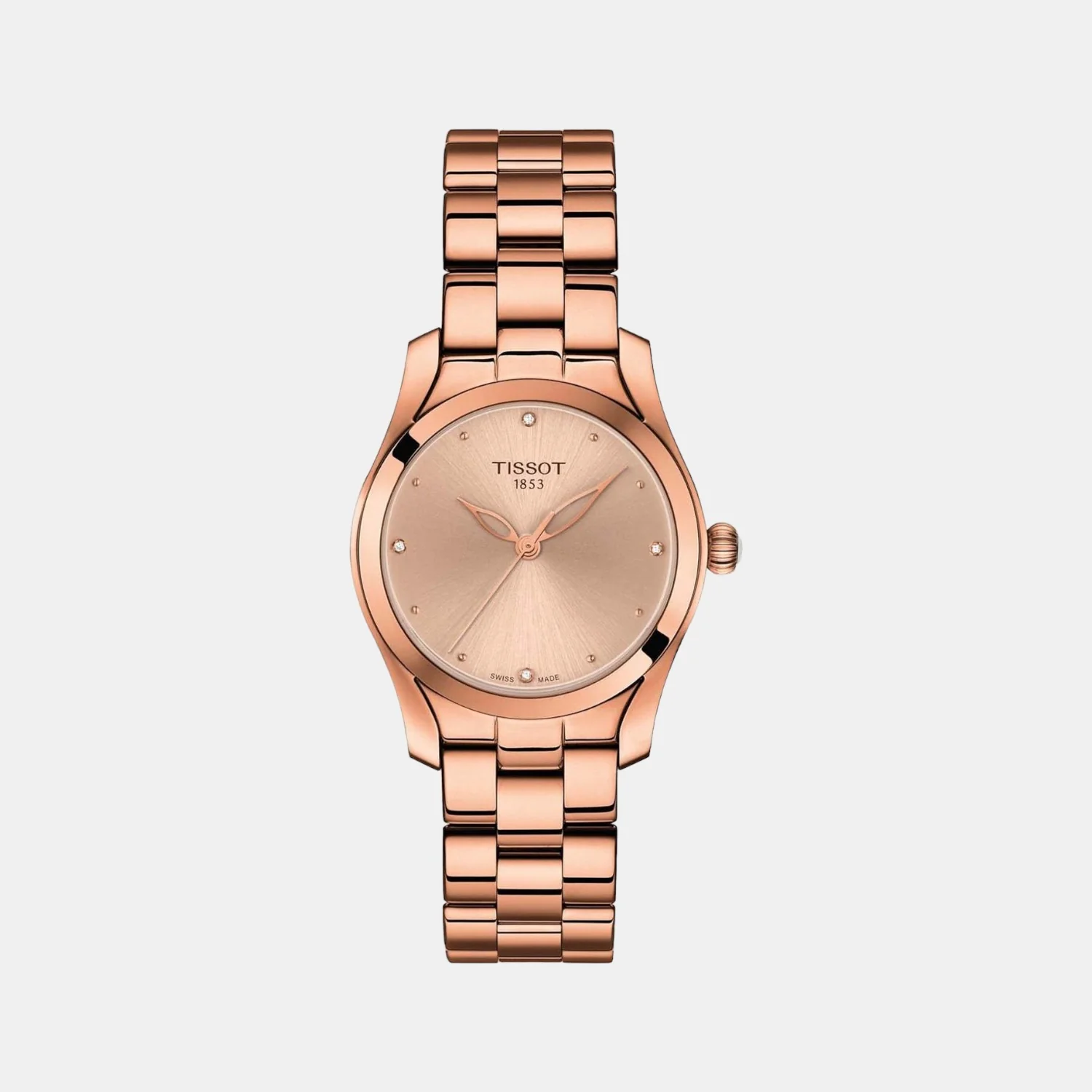 T-Wave Women Quartz Rose Gold Dial Analog Stainless Steel Watch T1122103345600
