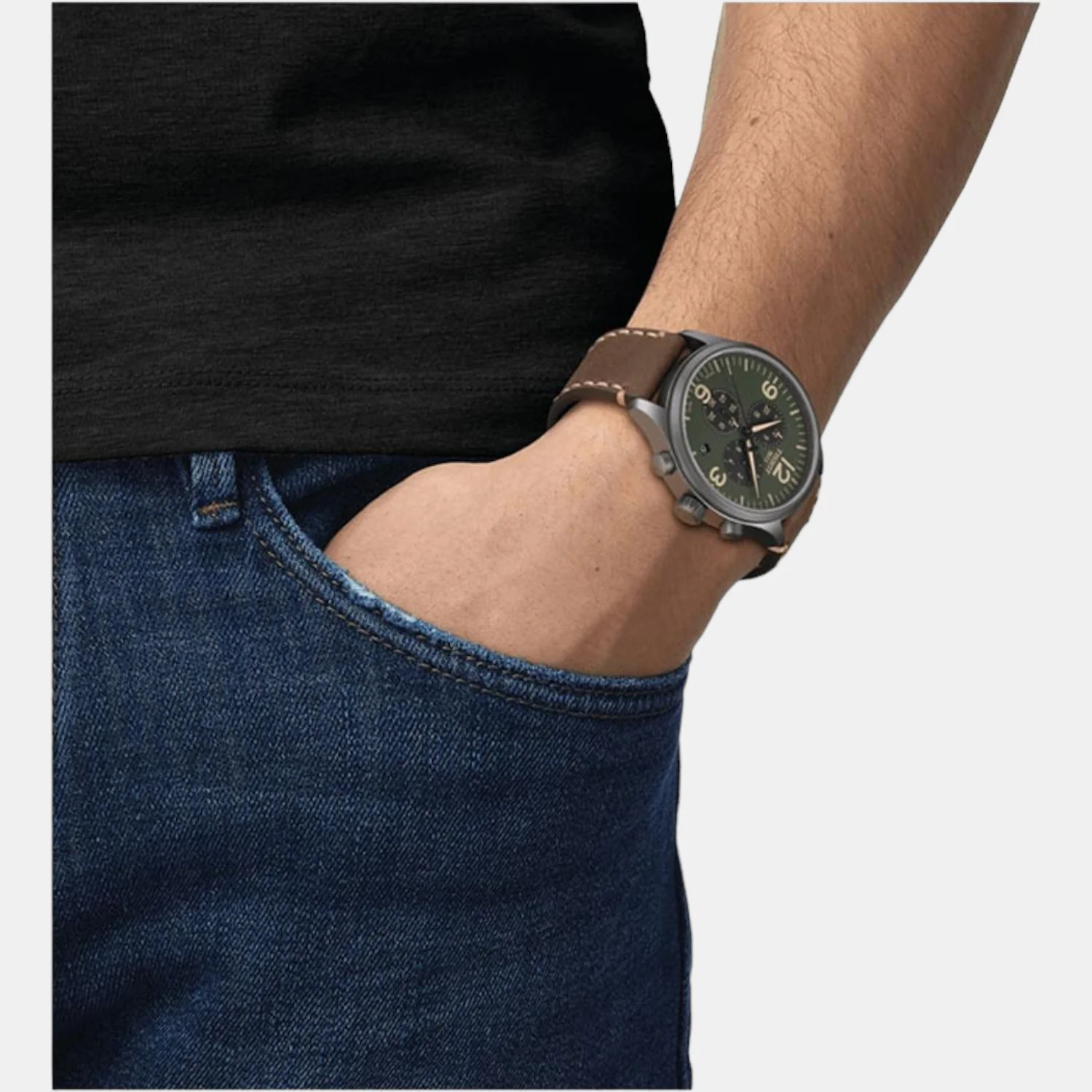 Chrono Xl Men Chronograph Leather Watch T1166173609700 - Image 3