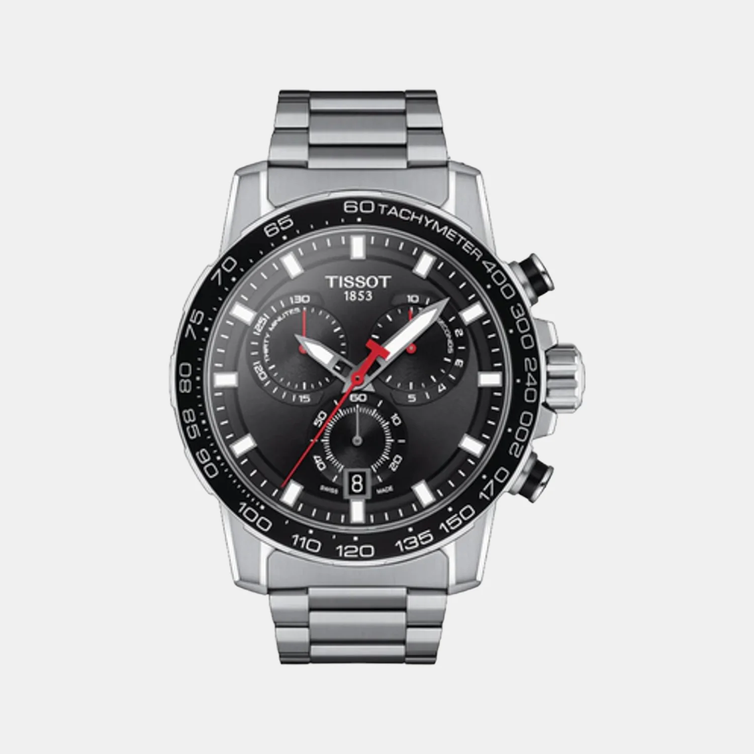 Supersport Chrono Men Quartz Black Dial Chronograph Stainless Steel Watch T1256171105100