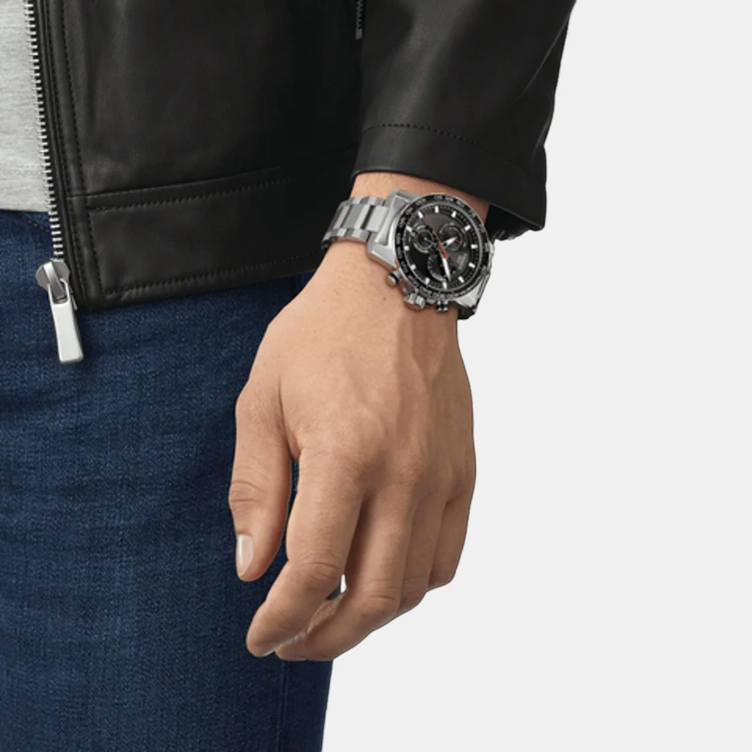 Supersport Chrono Men Quartz Black Dial Chronograph Stainless Steel Watch T1256171105100 - Image 5