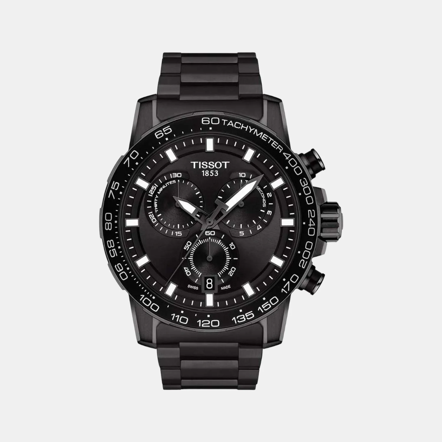 Supersport Chrono Men Quartz Black Dial Chronograph Stainless Steel Watch T1256173305100
