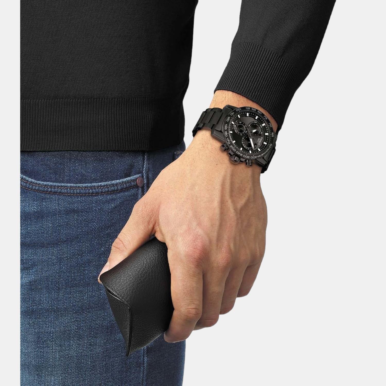 Supersport Chrono Men Quartz Black Dial Chronograph Stainless Steel Watch T1256173305100 - Image 4