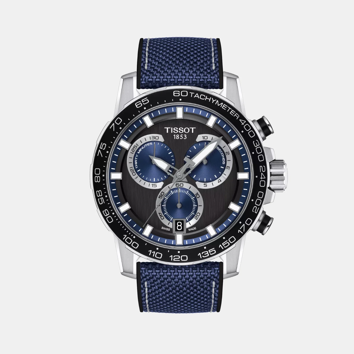 Supersport Men Quartz Black Dial Chronograph Fabric Watch T1256171705103