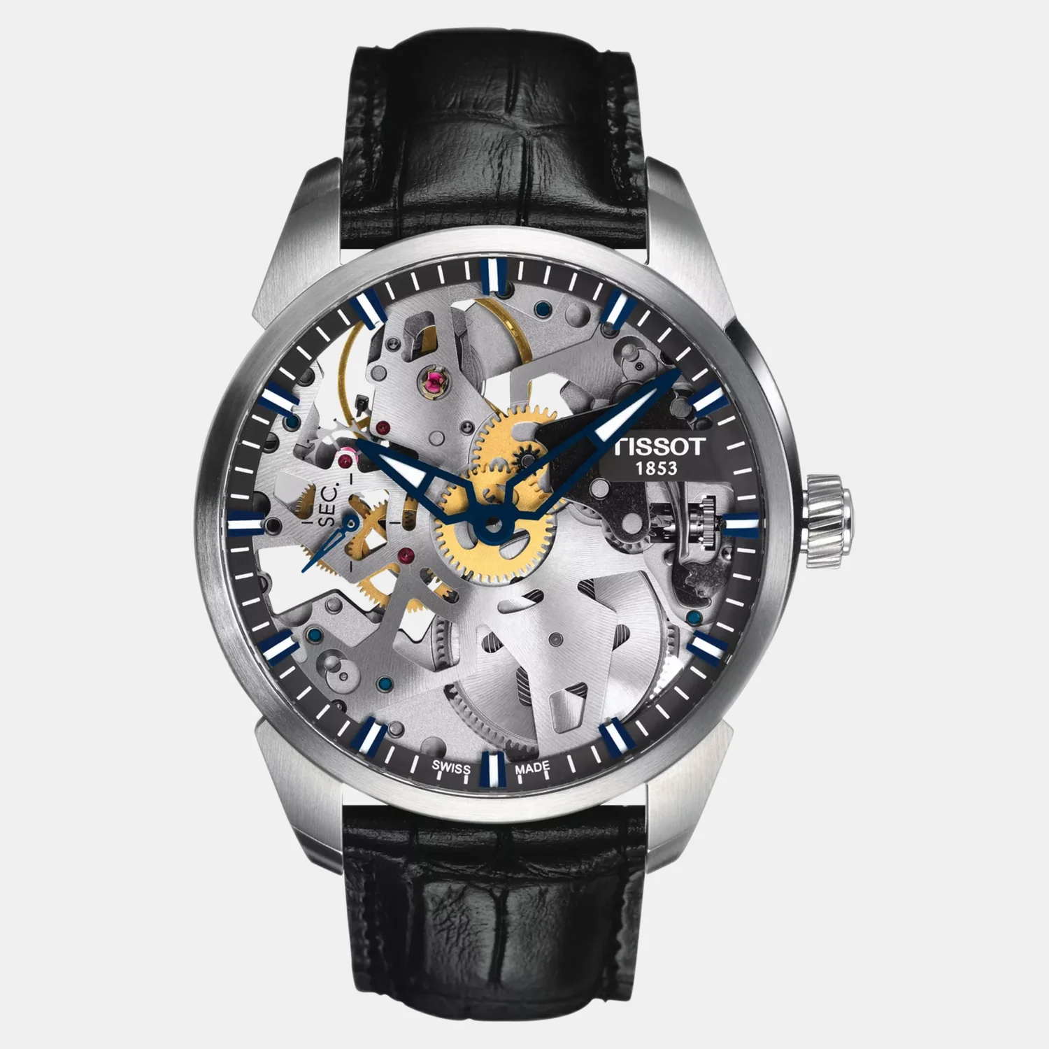 T-Complication Men Automatic Transparent Dial Analog Leather Watch T0704051641100 - Image 2