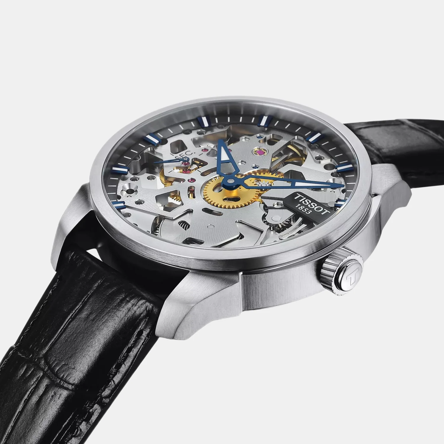T-Complication Men Automatic Transparent Dial Analog Leather Watch T0704051641100 - Image 3