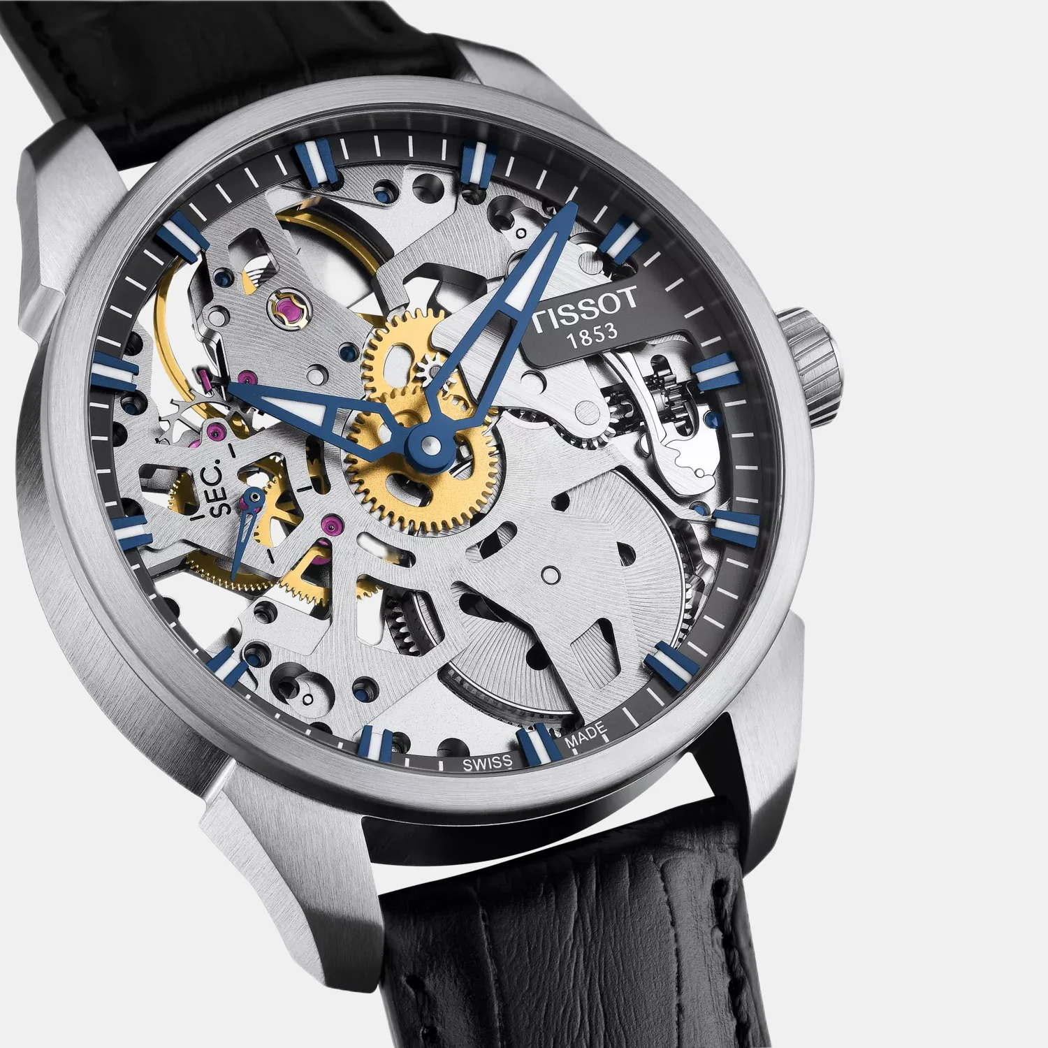 T-Complication Men Automatic Transparent Dial Analog Leather Watch T0704051641100 - Image 4