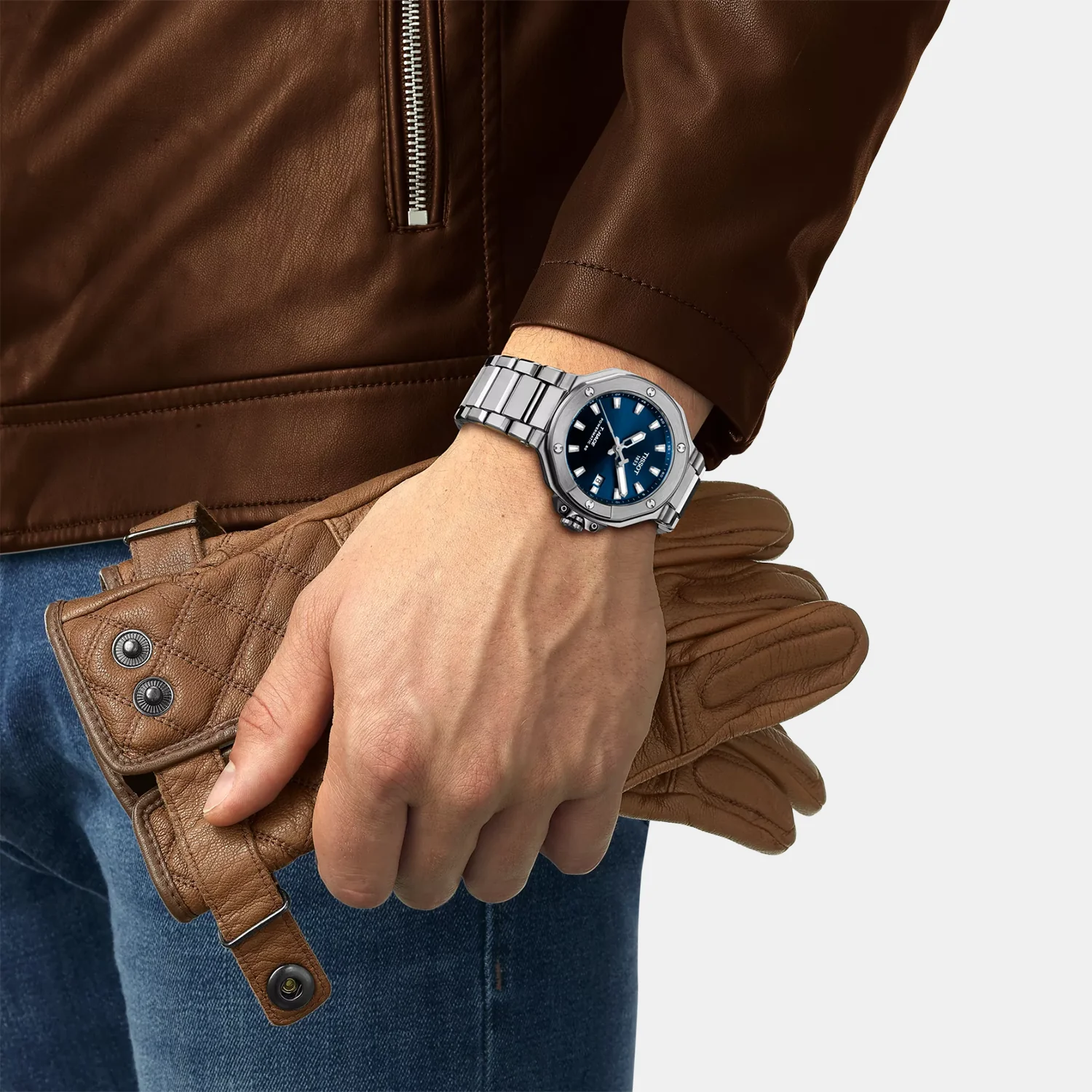 T-Race Men Automatic Blue Dial Analog Stainless Steel Watch T1418071104100 - Image 5