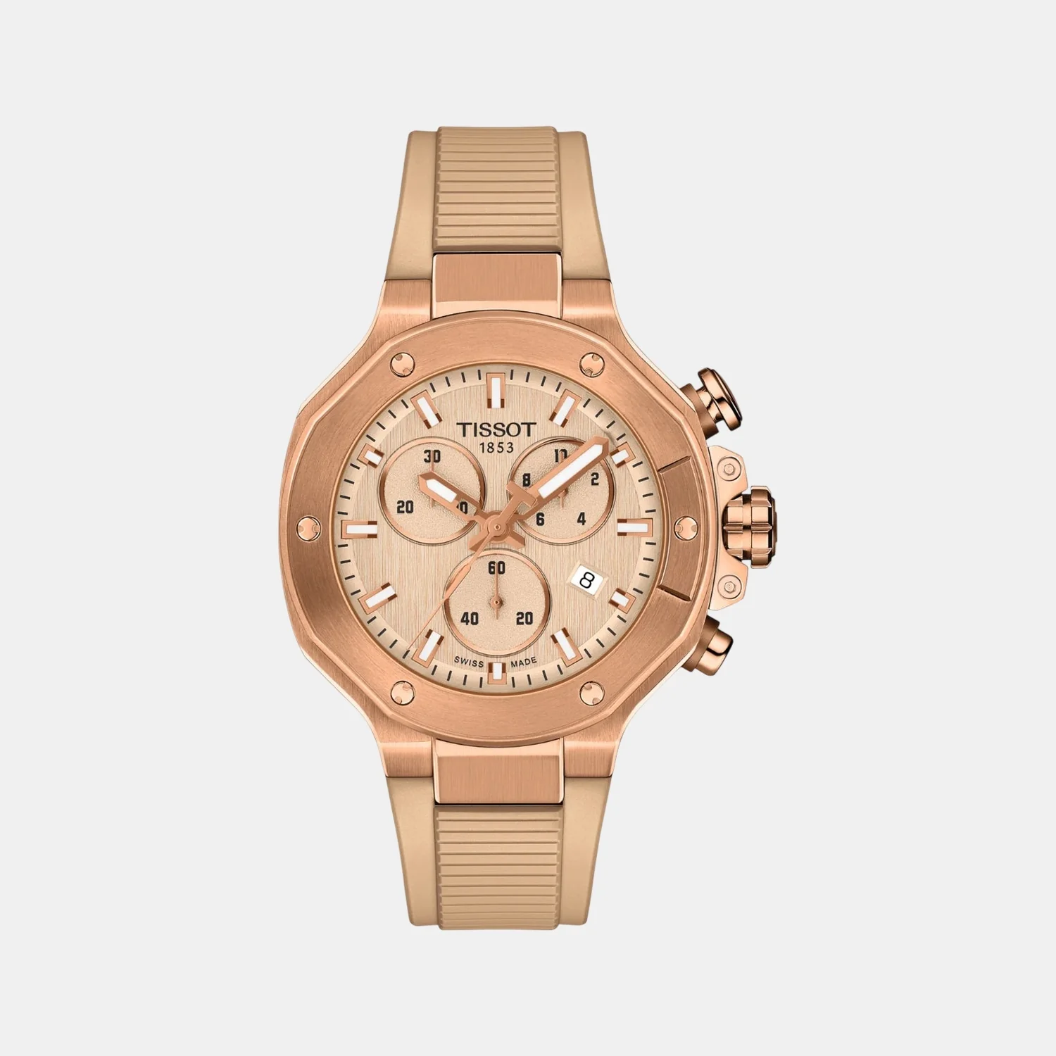 T-Race Men Chronograph Nude Dial Quartz Silicone Watch T1418173750100