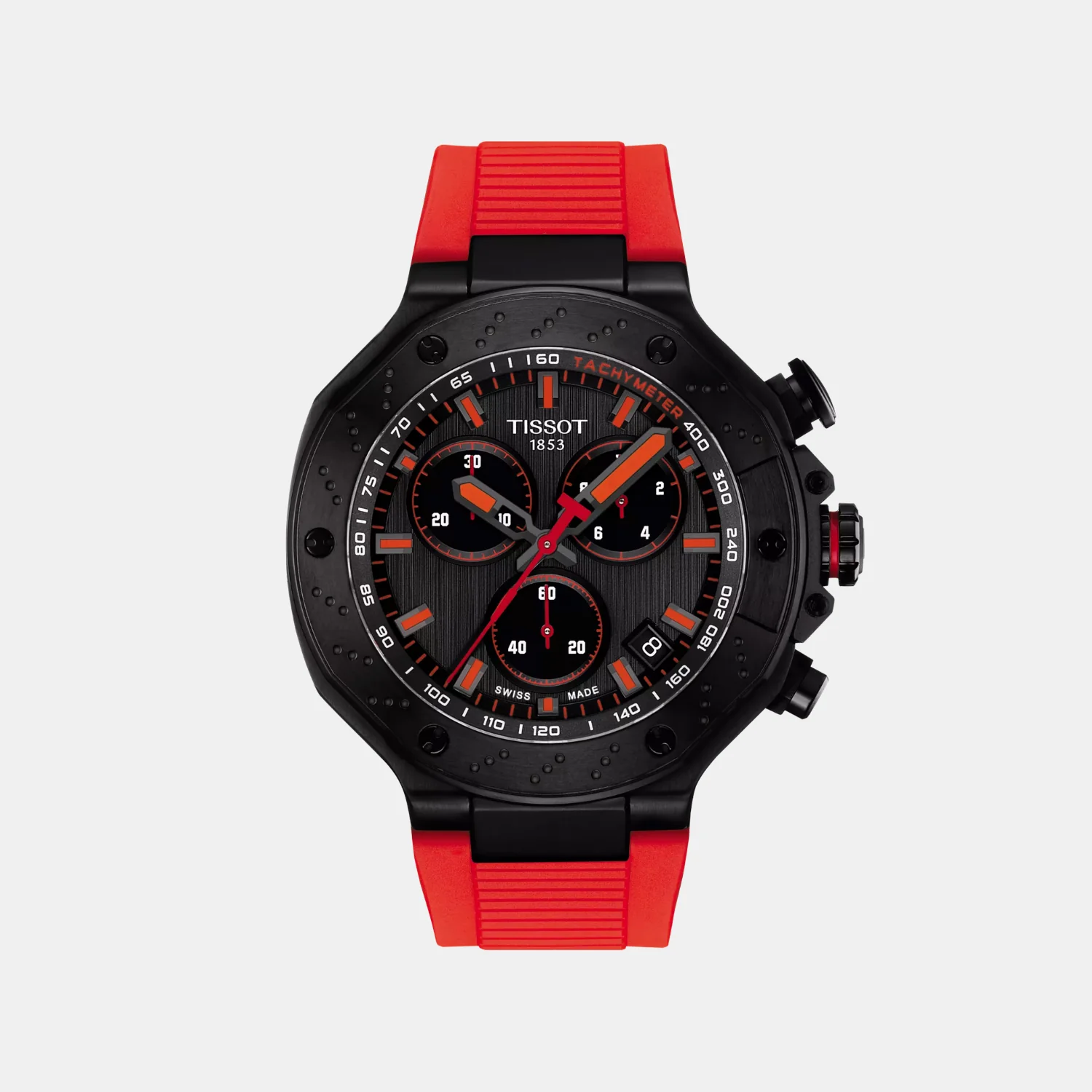 T-Race Men Quartz Dark Grey Dial Chronograph Silicone Watch T1414173706101