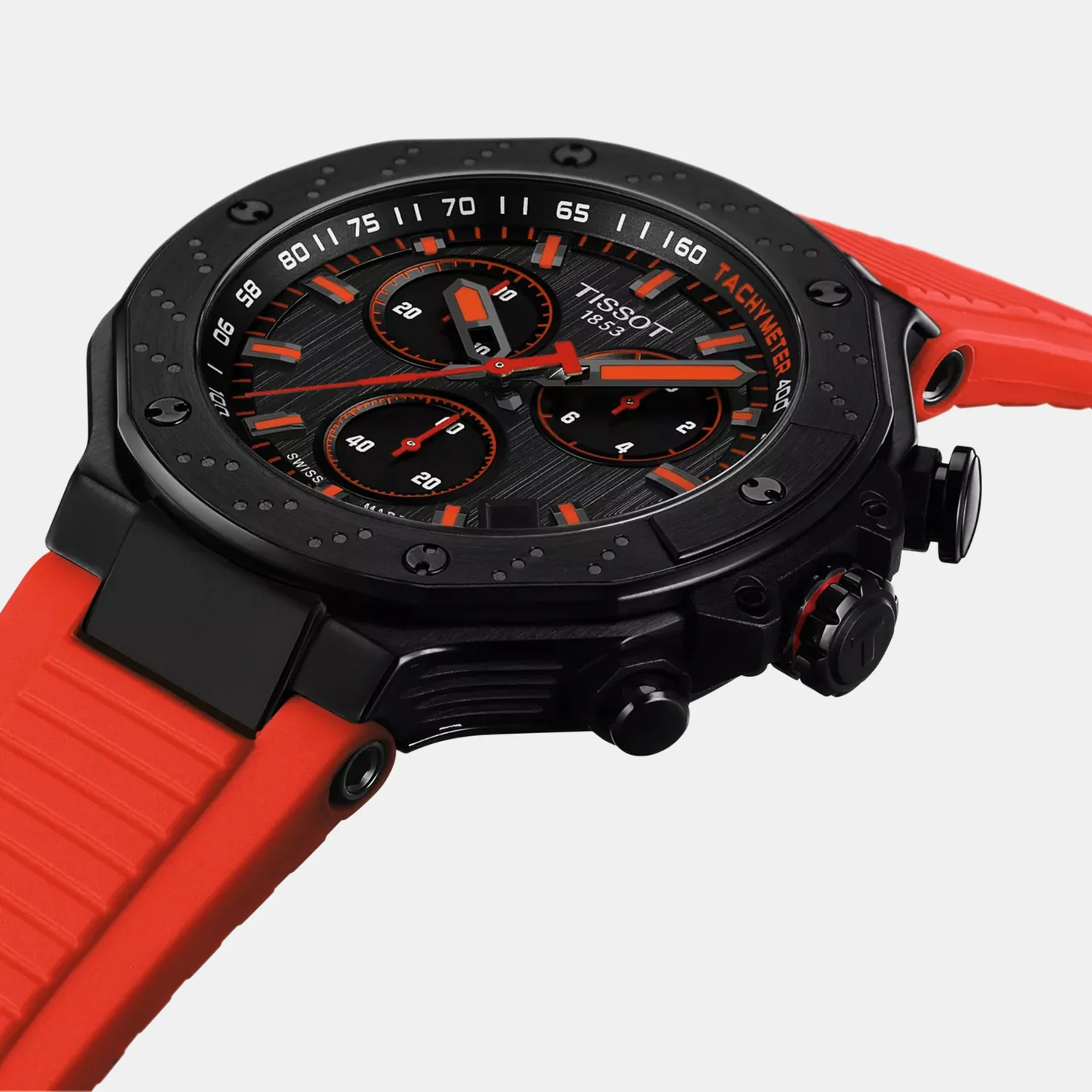 T-Race Men Quartz Dark Grey Dial Chronograph Silicone Watch T1414173706101 - Image 2