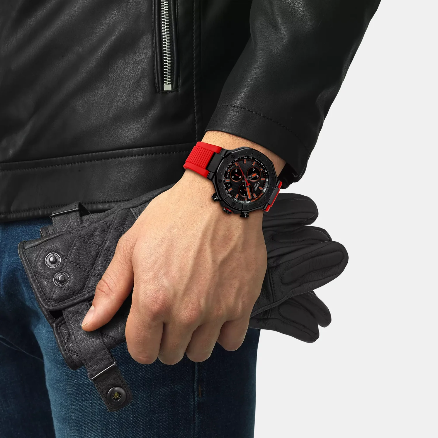 T-Race Men Quartz Dark Grey Dial Chronograph Silicone Watch T1414173706101 - Image 8