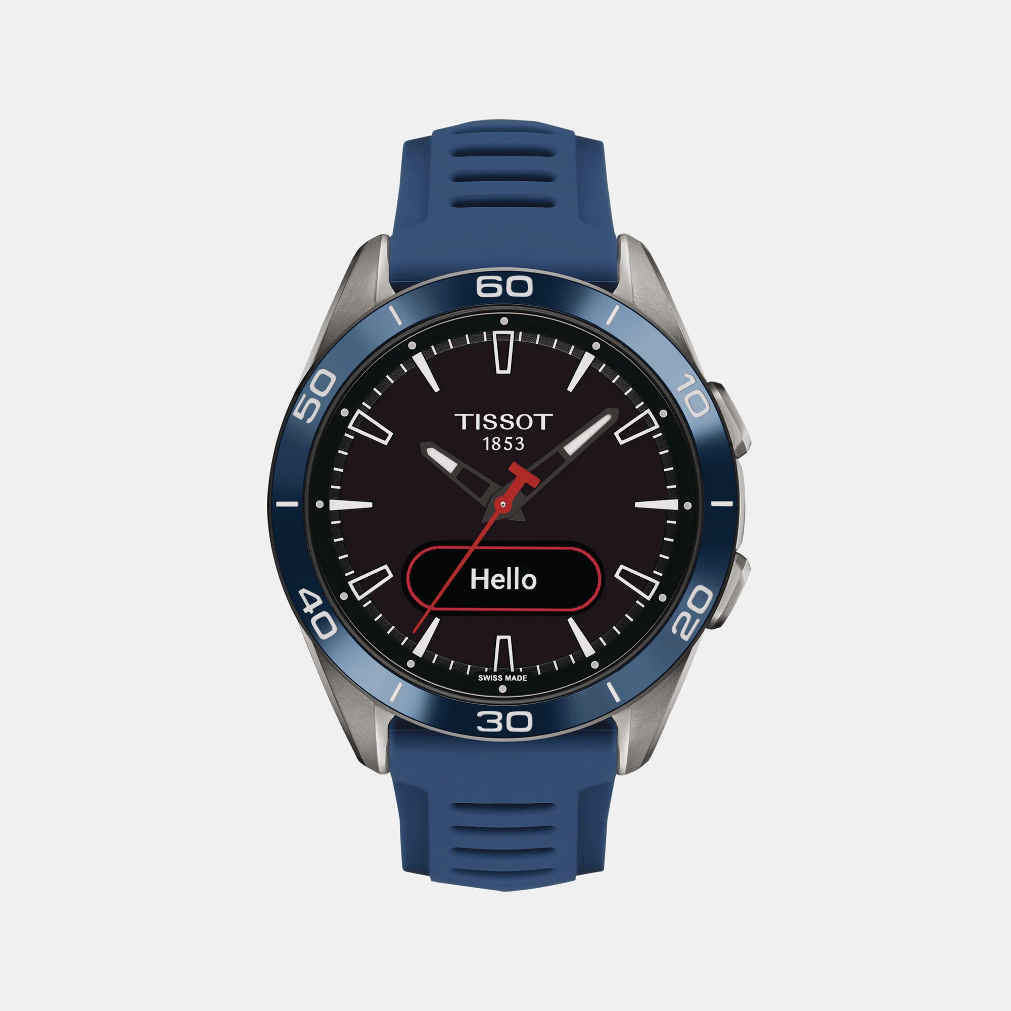 T-Touch Connect Sport Men Quartz Solar Blue Dial Analog Silicone Watch T1534204705101 - Image 2