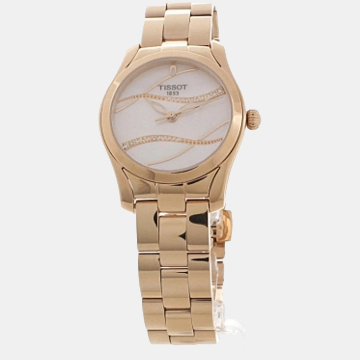 T-Wave Women Quartz White Mother Of Pearl Dial Analog Stainless Steel Watch T1122103311100 - Image 6