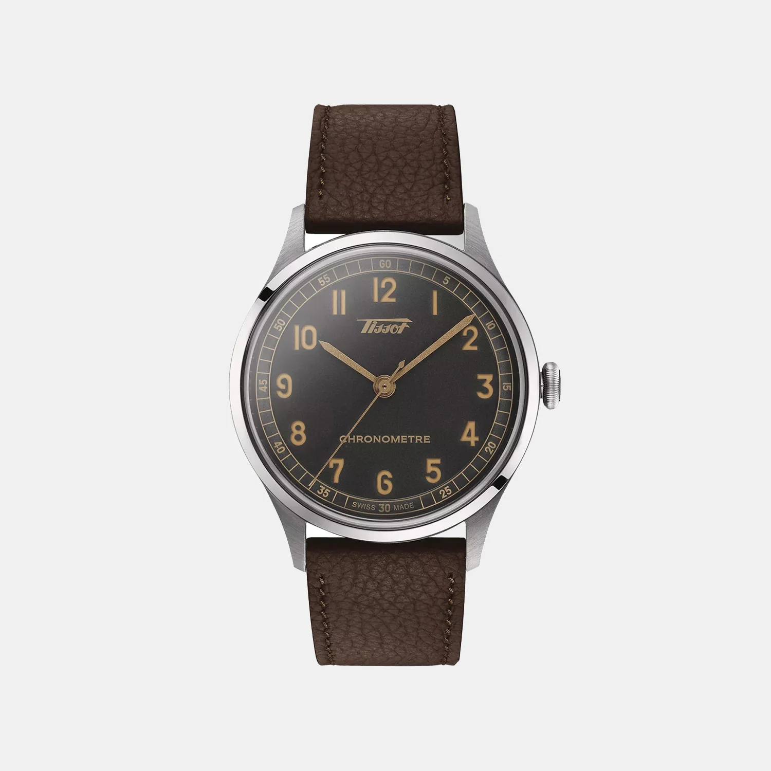Heritage Telemeter Unisex Automatic Grey Dial Analog Leather Watch T1424641606200