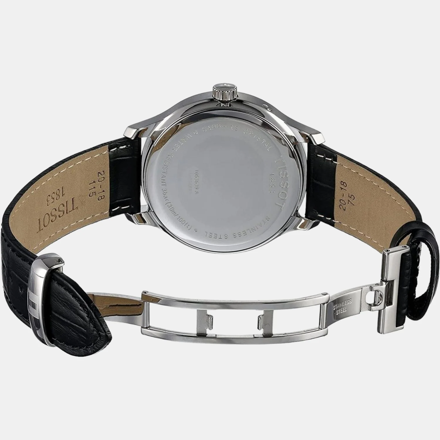 Tradition GMT Men Quartz Black Dial Analog Leather Watch T0636391605700 - Image 2